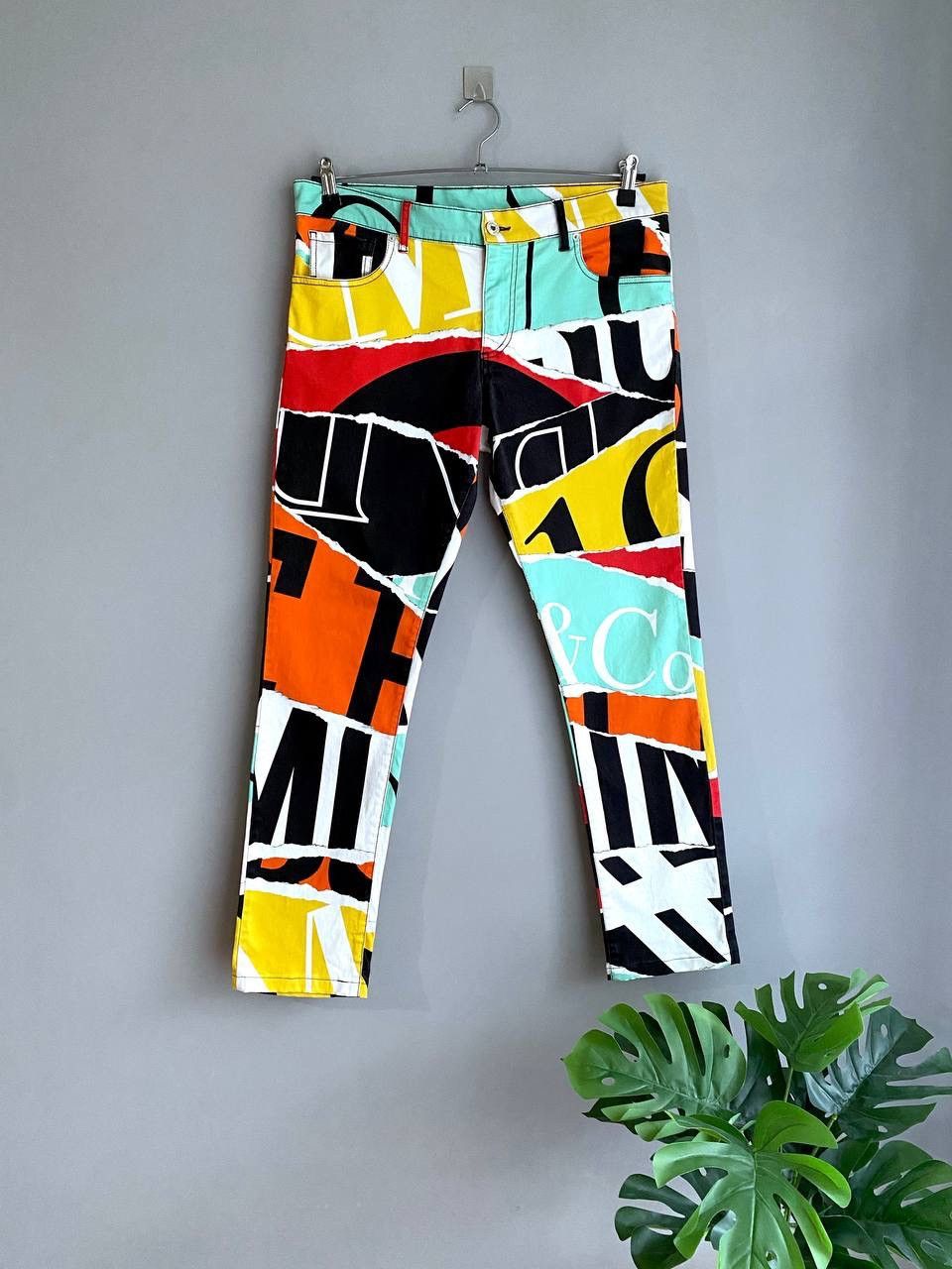 Designer × Moschino RARE MOSCHINO COUTURE Multicolor Print Men's Pant, W34 / L30 Size US 34 / EU 50 - 1 Thumbnail