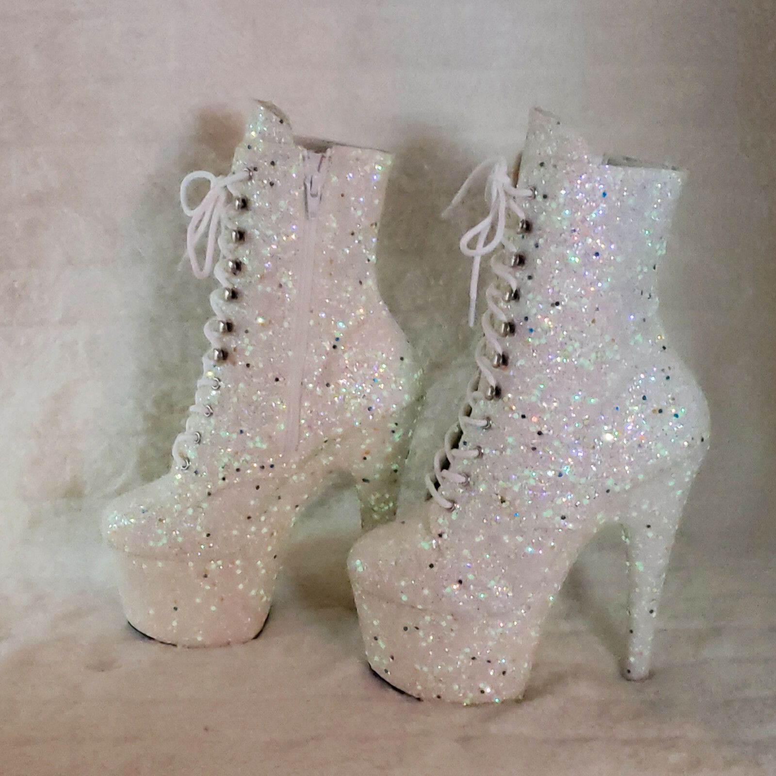 Other Adore 1020GDLG White UV Glow in The Dark Glitter Platform An Size US 9 / IT 39 - 4 Thumbnail