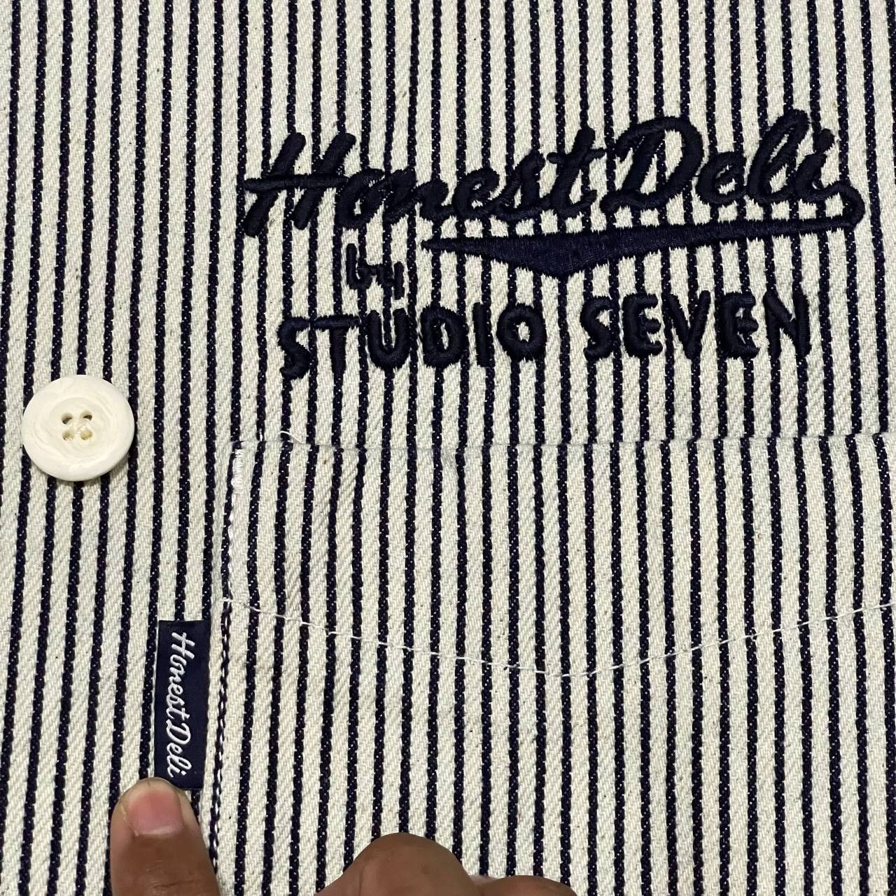 Studio Seven Honest Deli by Studio Seven GU Hickory Stripe Coat Jacket Size US L / EU 52-54 / 3 - 7 Thumbnail