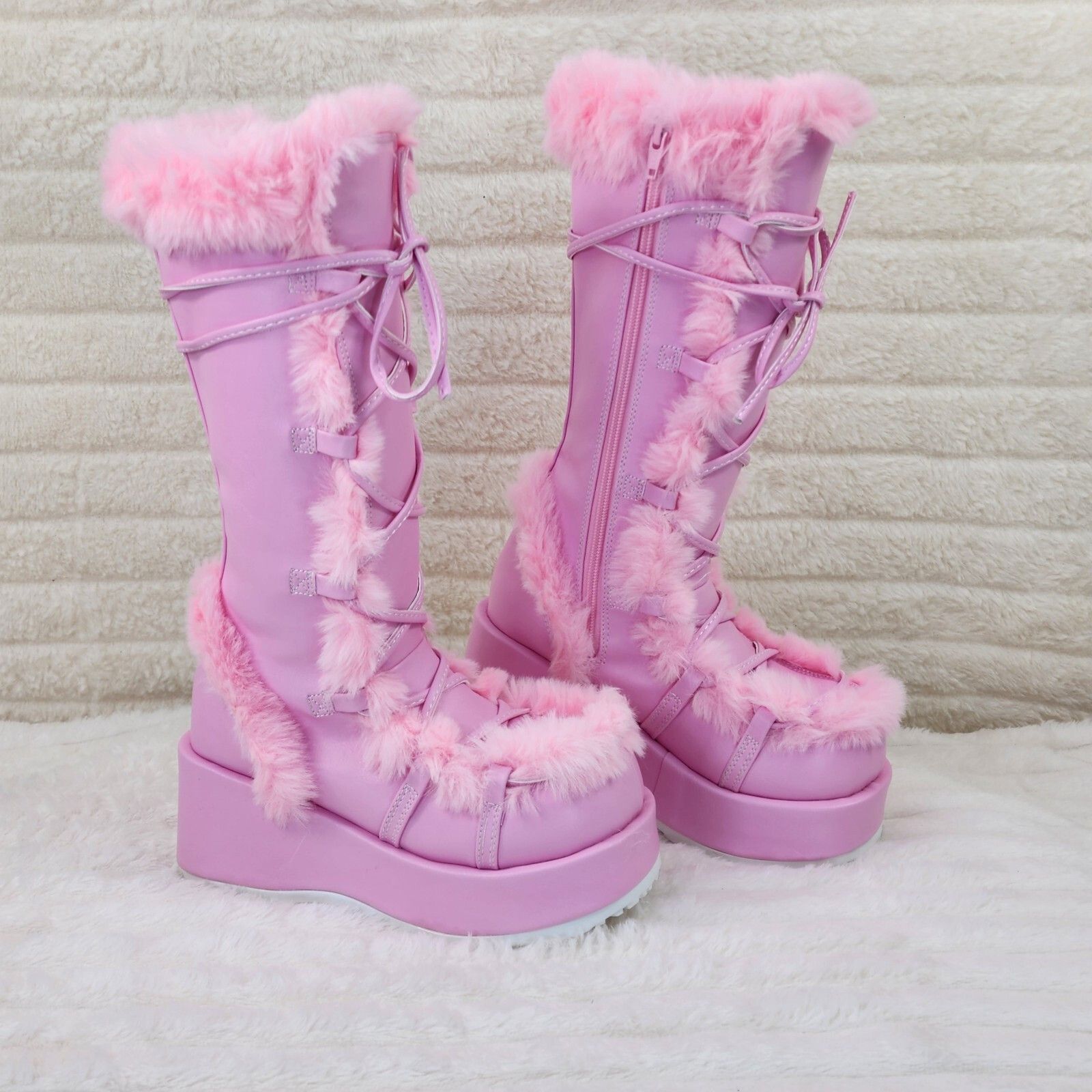 Demonia Cult DEMONIA Cubby 311 Stomper Baby Pink Platform Pastel Goth Pun Size US 12 / IT 42 - 2 Thumbnail