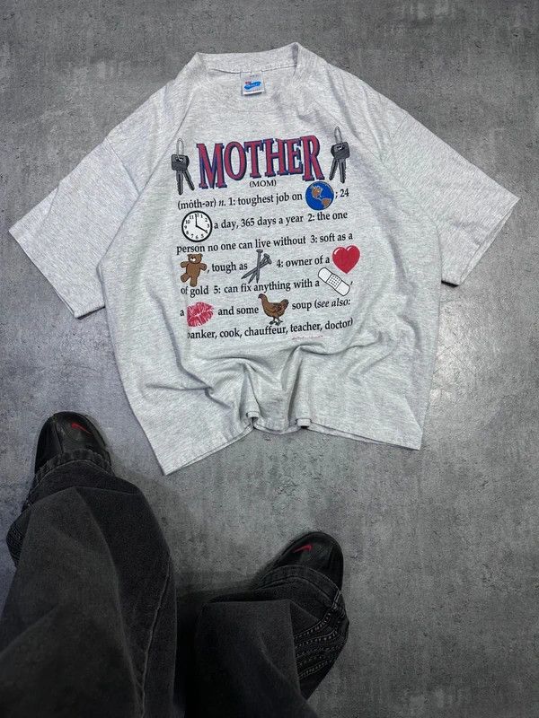 Vintage Mother vintage 90s single stitch tee grey graphic fullprint Size US XL / EU 56 / 4 - 1 Thumbnail