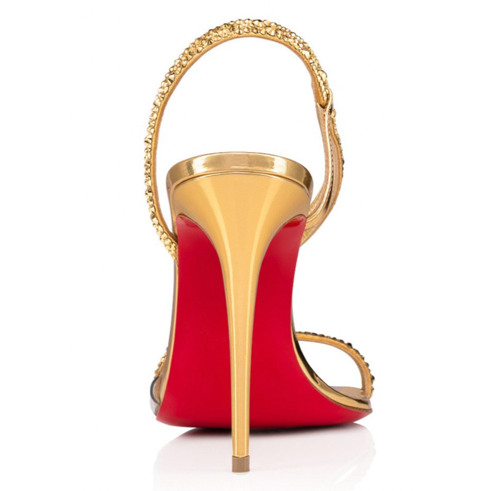 Christian Louboutin Rosalie Strass 100 Gold Ankle Strap Sandal Heel Pump 41 Size US 11 / IT 41 - 10 Thumbnail