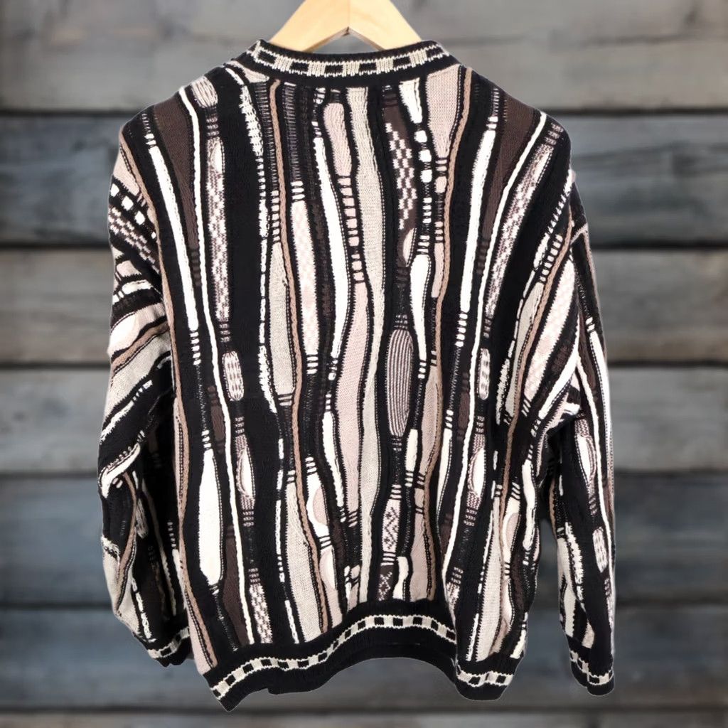 Coogi Liberty Old Glory COOGI Style Sweater Mens Medium Brown Beige 3D Knit Cotton Pullover Casual Vintage 90s Hip Hop Streetwear Size US M / EU 48-50 / 2 - 1 Thumbnail