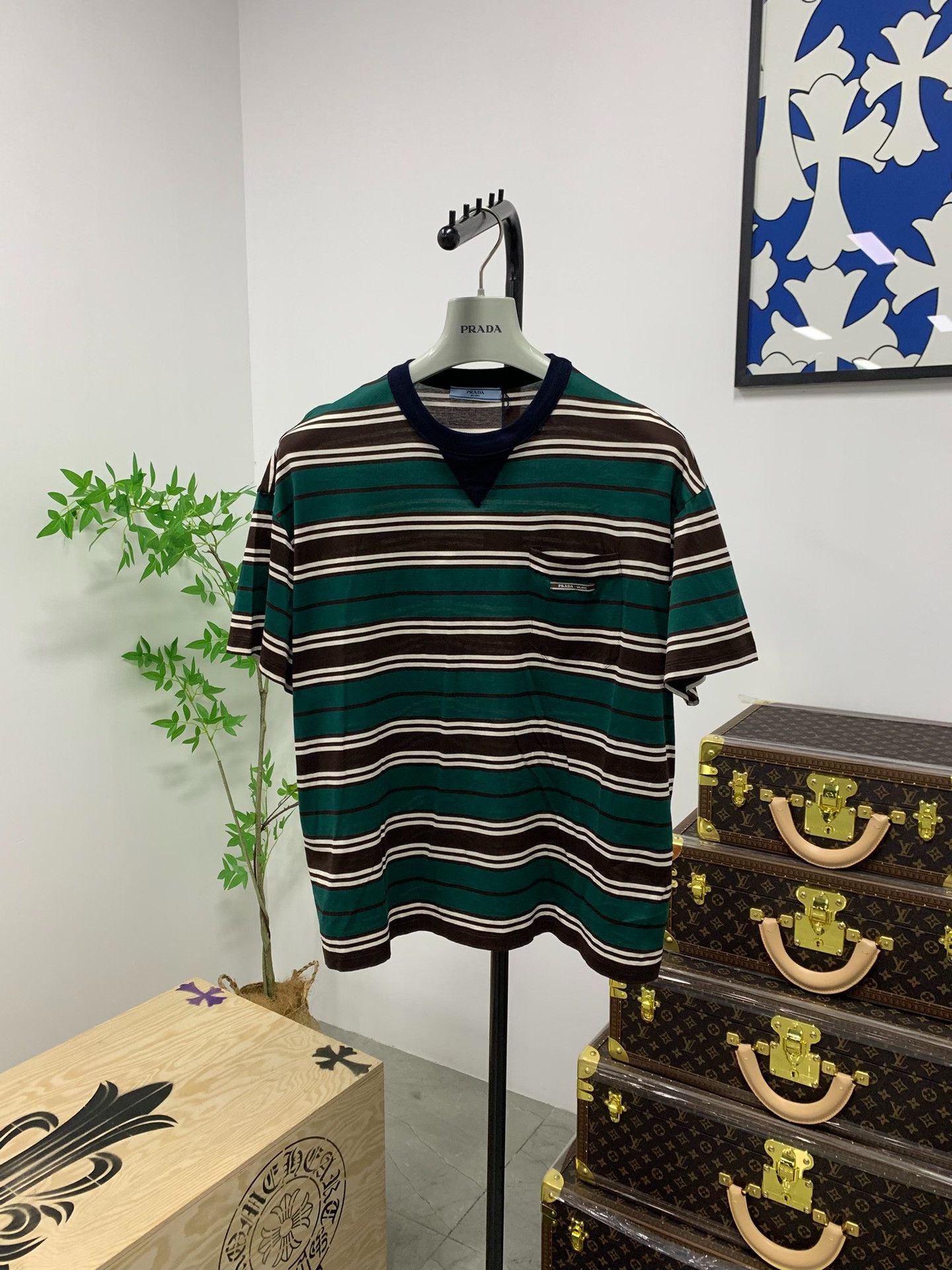 Prada Prada Striped Pocket T-Shirt IT 36 Size XS / US 0-2 / IT 36-38 - 1 Thumbnail