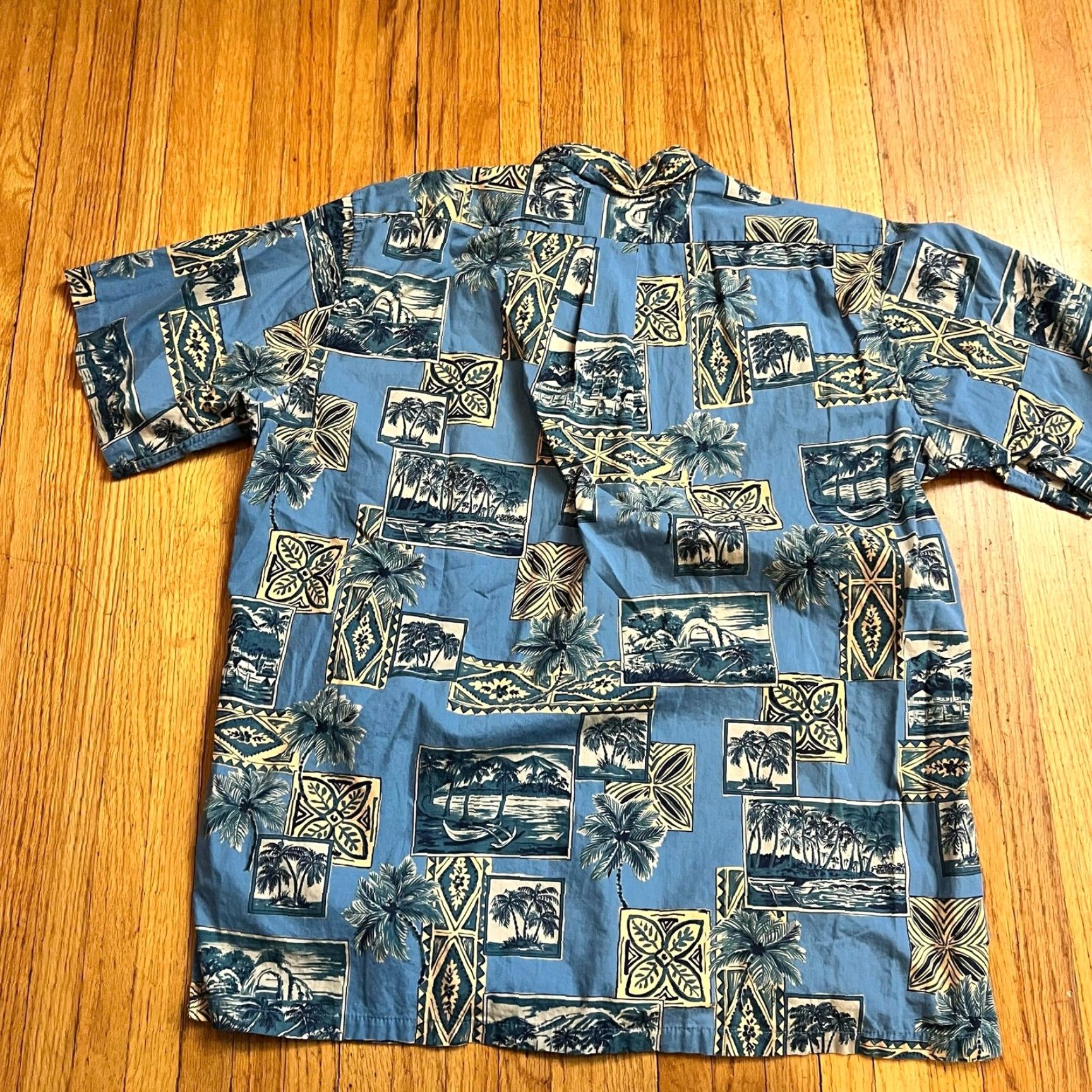Reyn Spooner Reyn Spooner Pop Over Hawaiian Shirt Men Large Island Blue Half Button Short Sleeve Button-Up L Mens Size US L / EU 52-54 / 3 - 3 Thumbnail