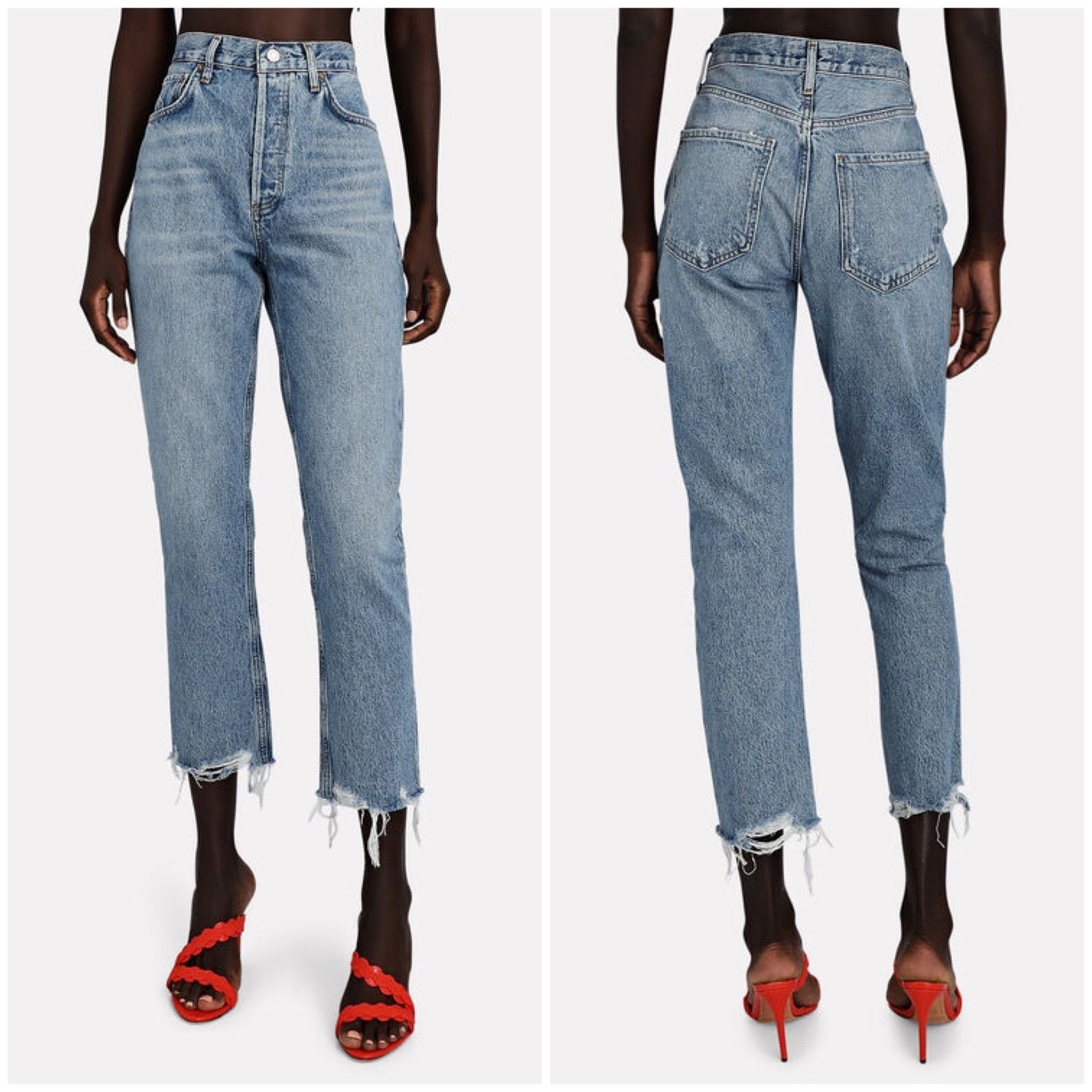 Agolde AGOLDE Riley High Rise Straight Crop Jean Haven Wash Size 24" / US 00 / IT 34 - 1 Thumbnail
