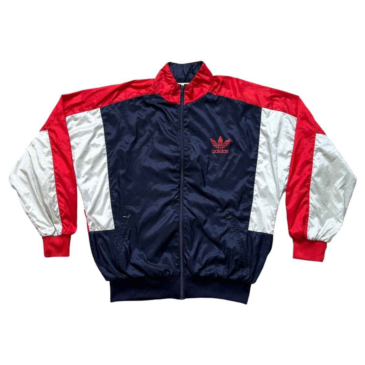 Adidas Vintage 80s Adidas Trefoil Windbreaker Jacket Size US XL / EU 56 / 4 - 1 Thumbnail