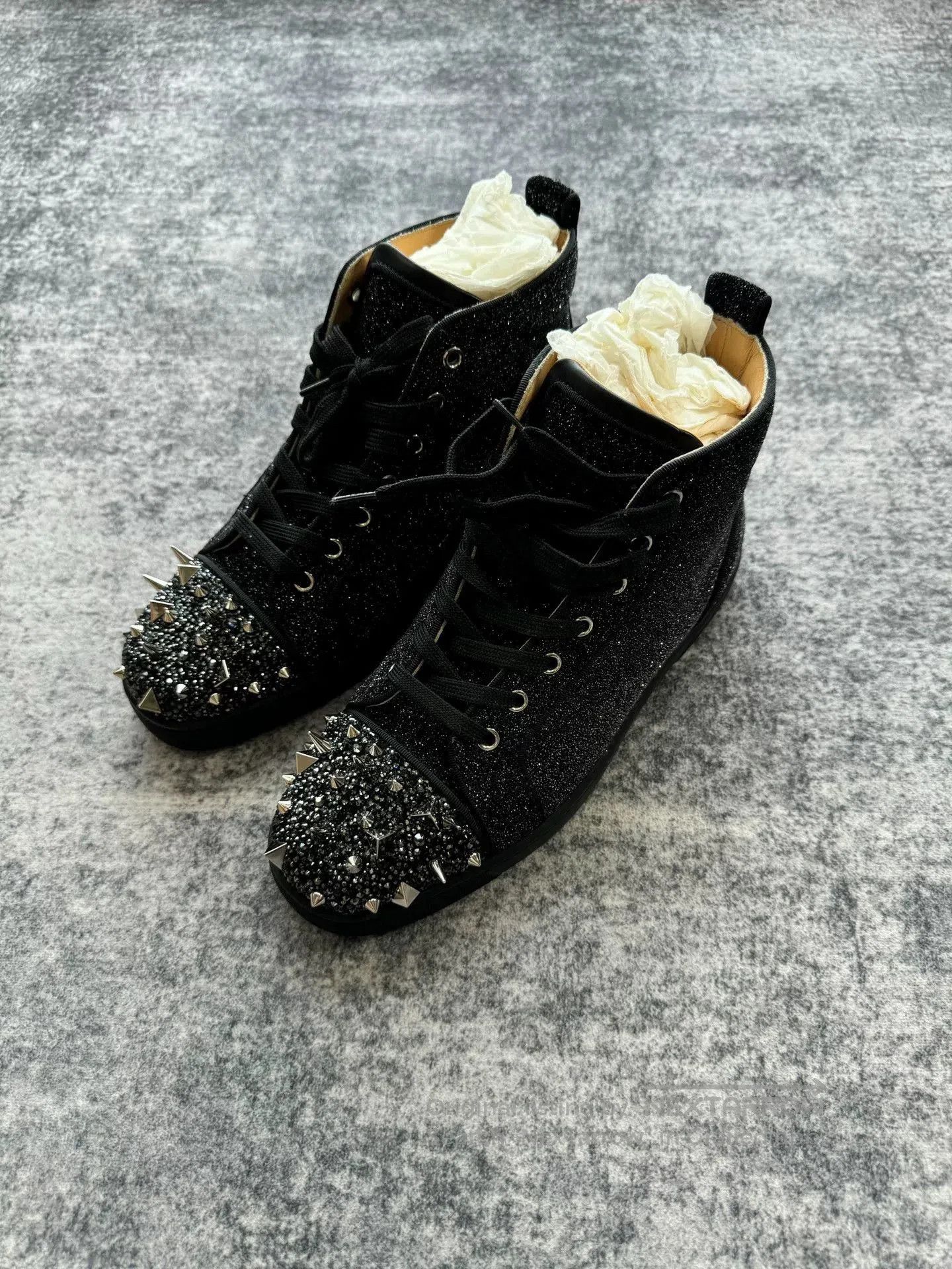Christian Louboutin Christian Louboutin Glitter Stud High-Top Sneakers. Size US 8.5 / IT 38.5 - 2 Thumbnail