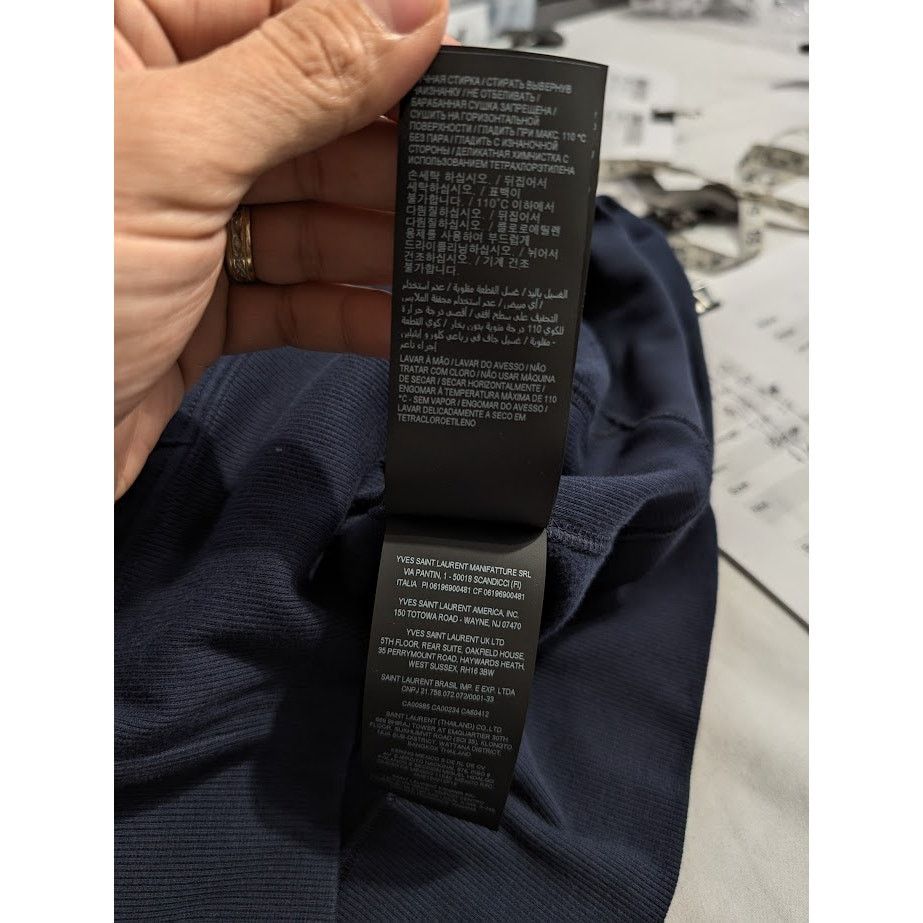 Saint Laurent Paris o1rshd1 Molleton Doux Gots Hoodie In Marine Size US M / EU 48-50 / 2 - 16 Thumbnail