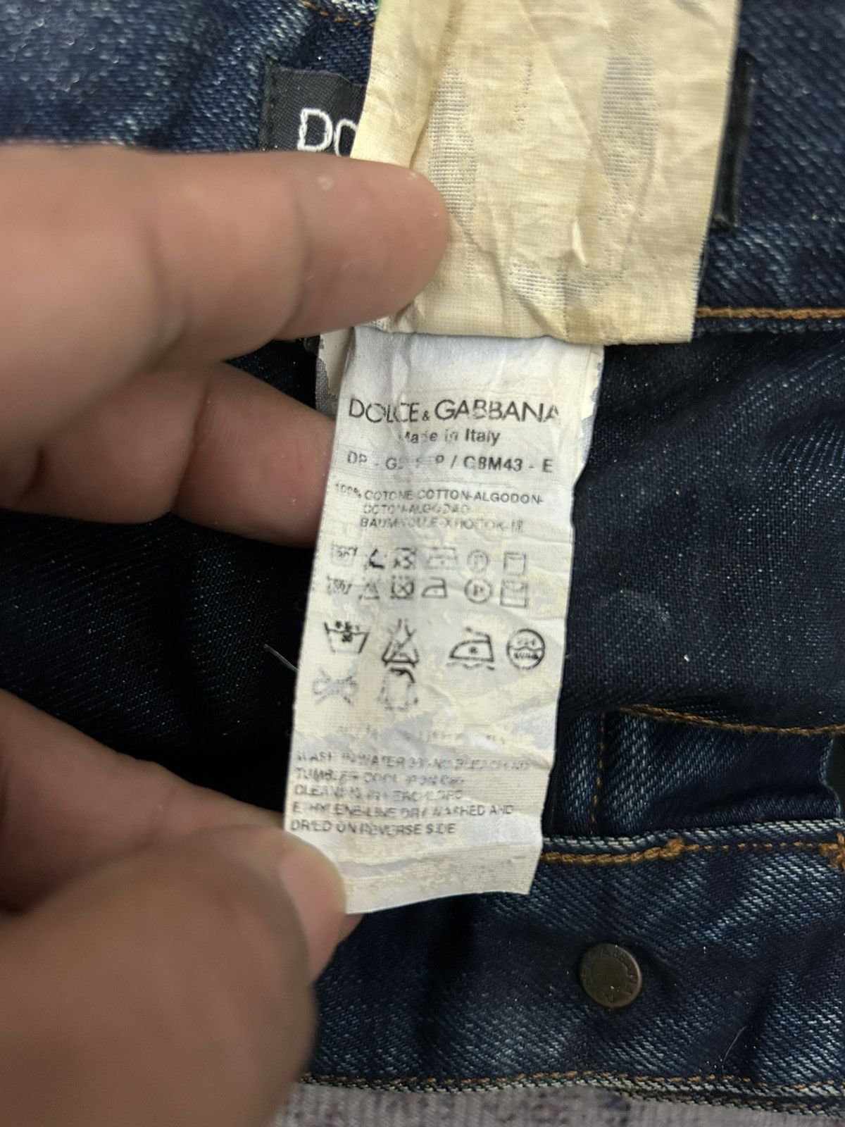Dolce & Gabbana Dolce & Gabana Buckle Back Distressed Paint Denim Size US 34 / EU 50 - 16 Thumbnail