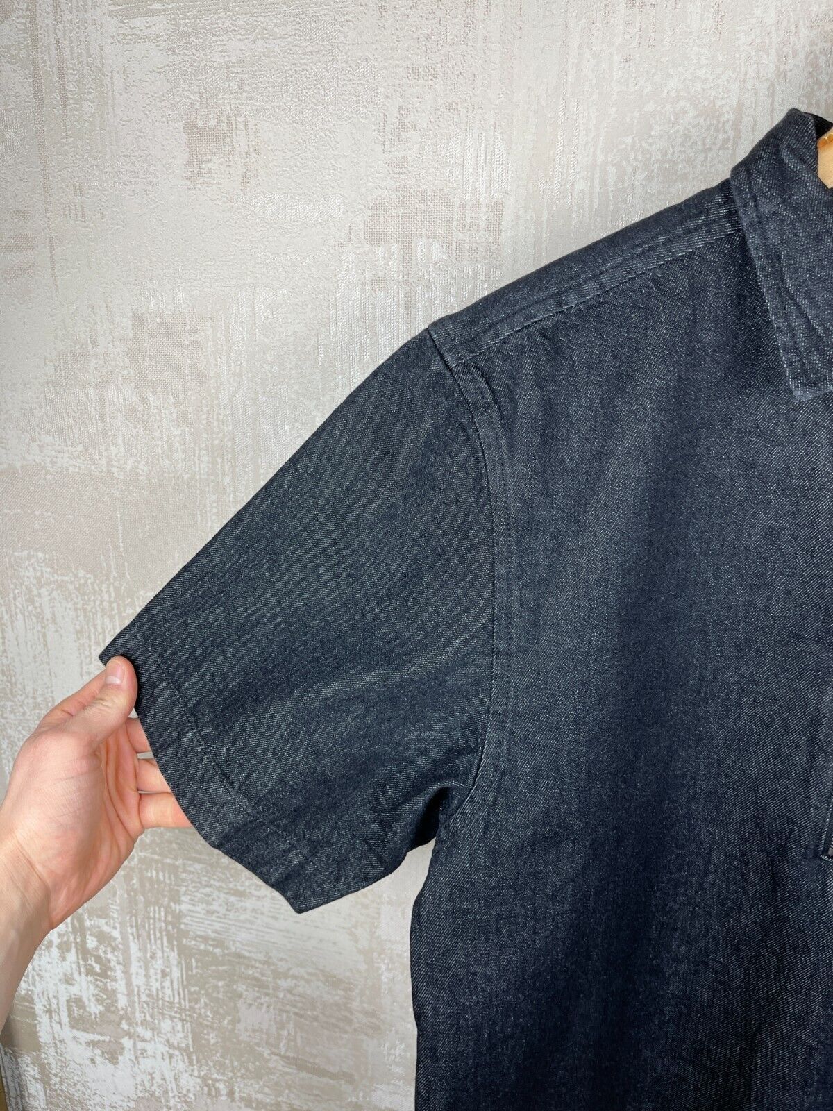 Other Just Junkies Reggie Half Zip Black Denim Short Sleeve Shirt Size US S / EU 44-46 / 1 - 6 Thumbnail