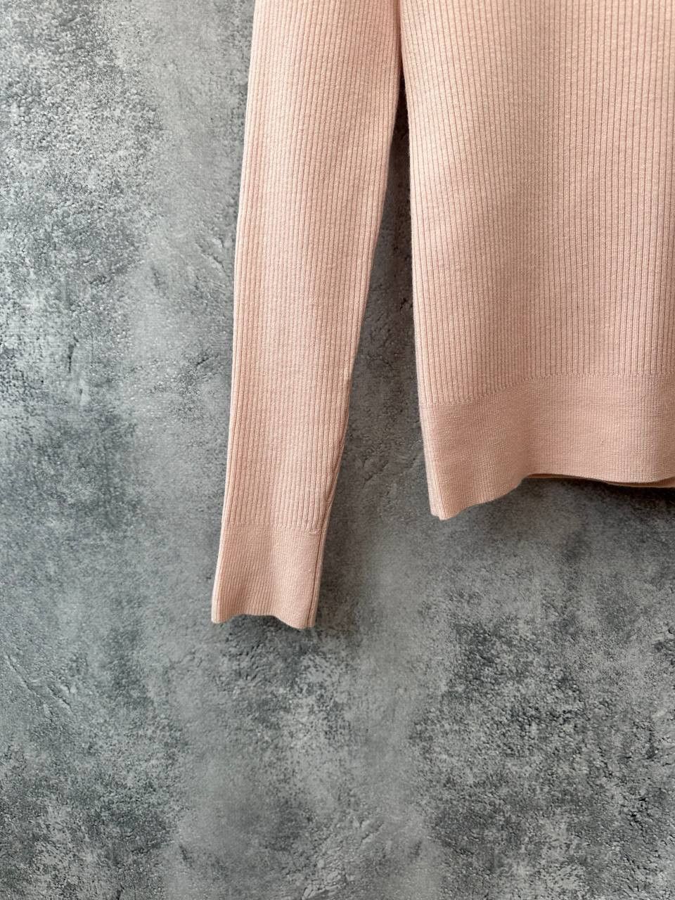 Reiss Reiss Sienna Ribbed Space Wool Polo Shirt in Blush Sweater Size L / US 10 / IT 46 - 8 Thumbnail