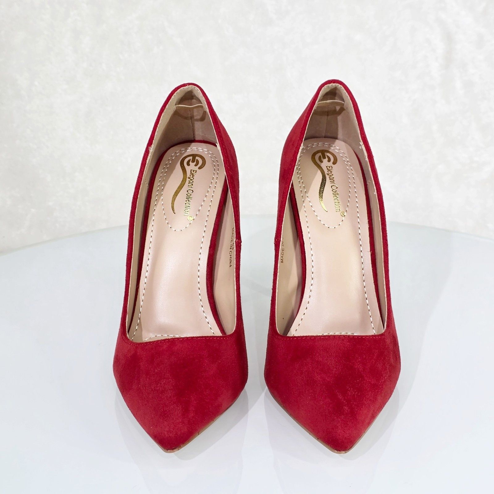 Other Lynn Red FX Suede High Heel Shoes Pointy Toe Pumps (Size:10; Size US 10 / IT 40 - 5 Thumbnail