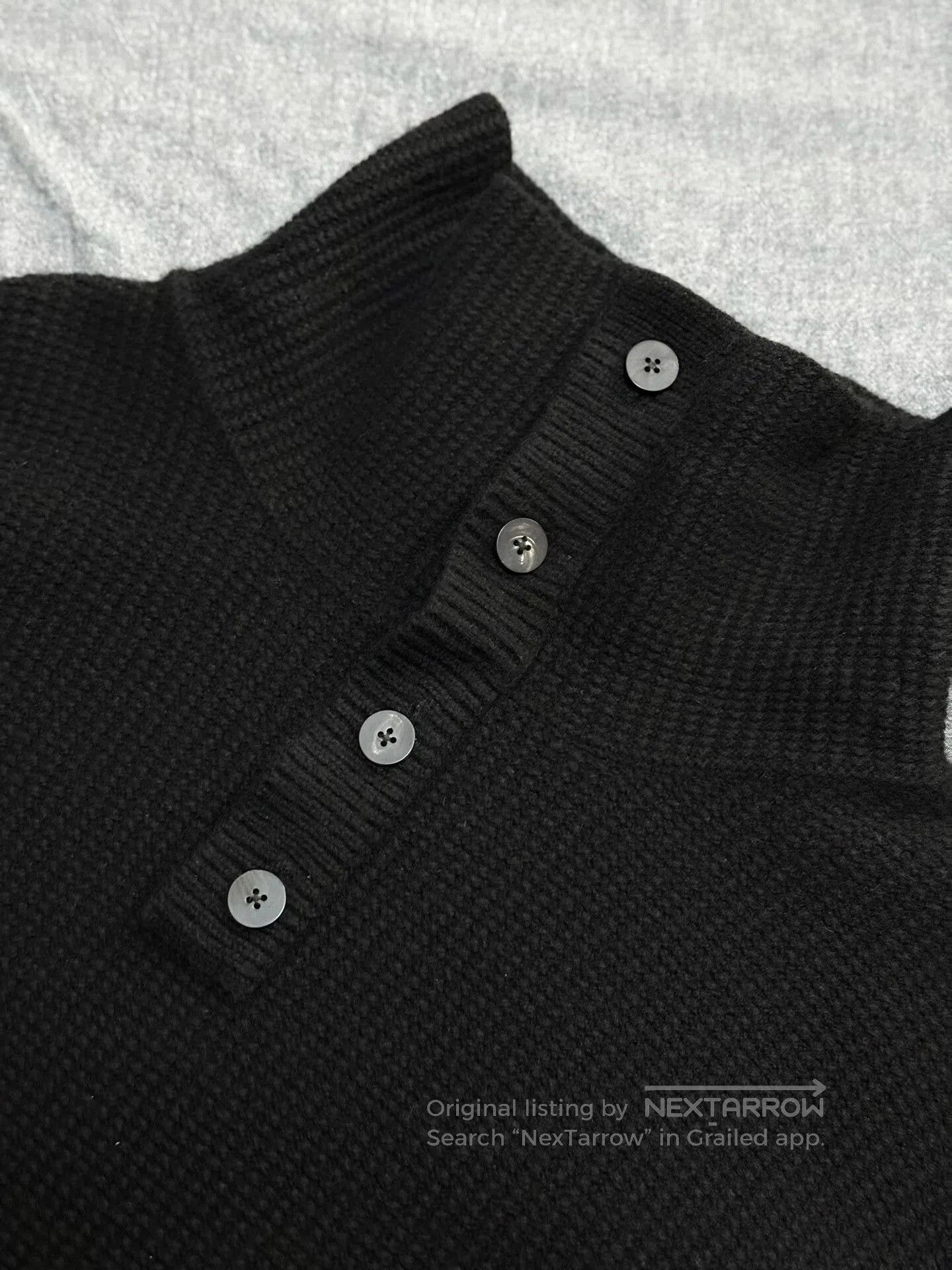 Japanese Brand Black High Neck Wool Sweater. Size US L / EU 52-54 / 3 - 3 Thumbnail