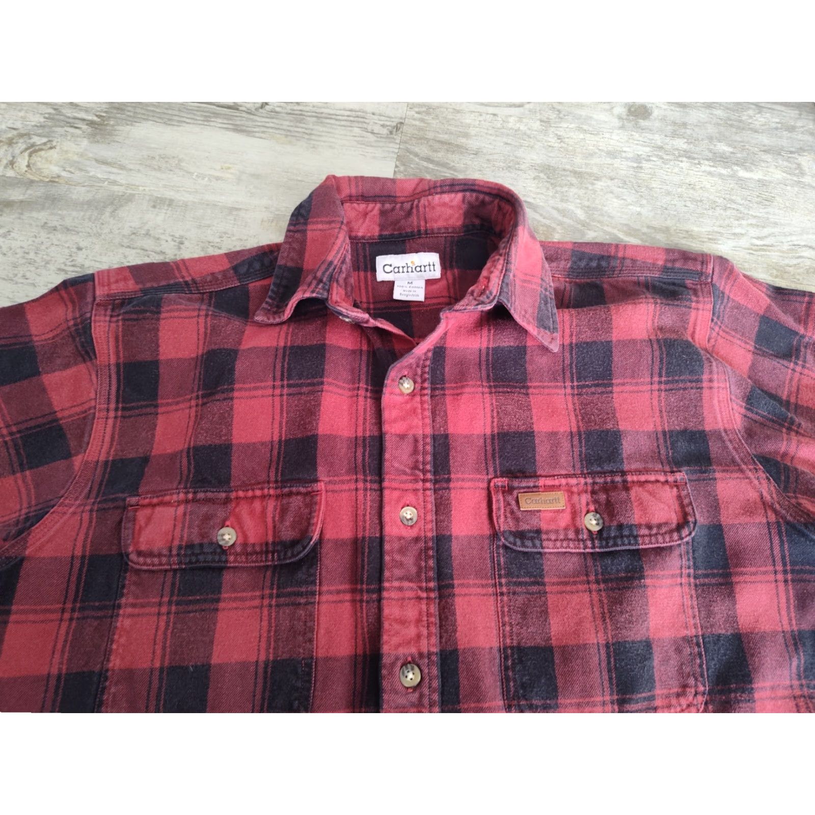 Carhartt Carhartt Shirt Adult M Red Plaid Flannel Heavyweight Long Sleeve Workwear Outdoor Mens Size US M / EU 48-50 / 2 - 7 Thumbnail