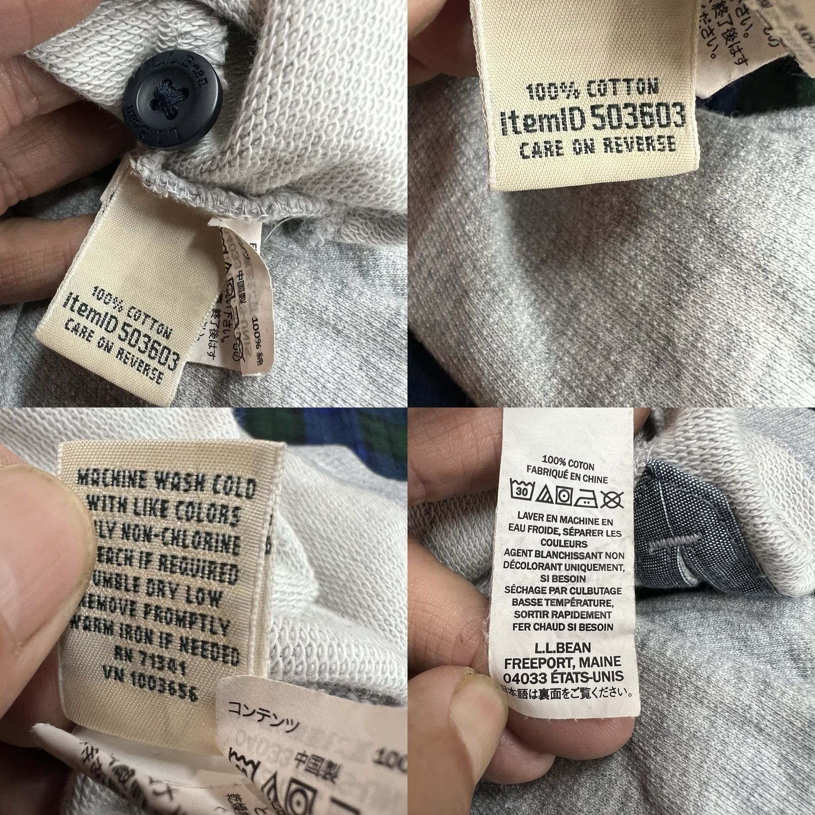 Vintage L.L.Bean Sweatshirt Mens Size S Hooded 1/4 Button Gray Jersey Cotton Embroidered Logo Pullover Size US S / EU 44-46 / 1 - 8 Thumbnail