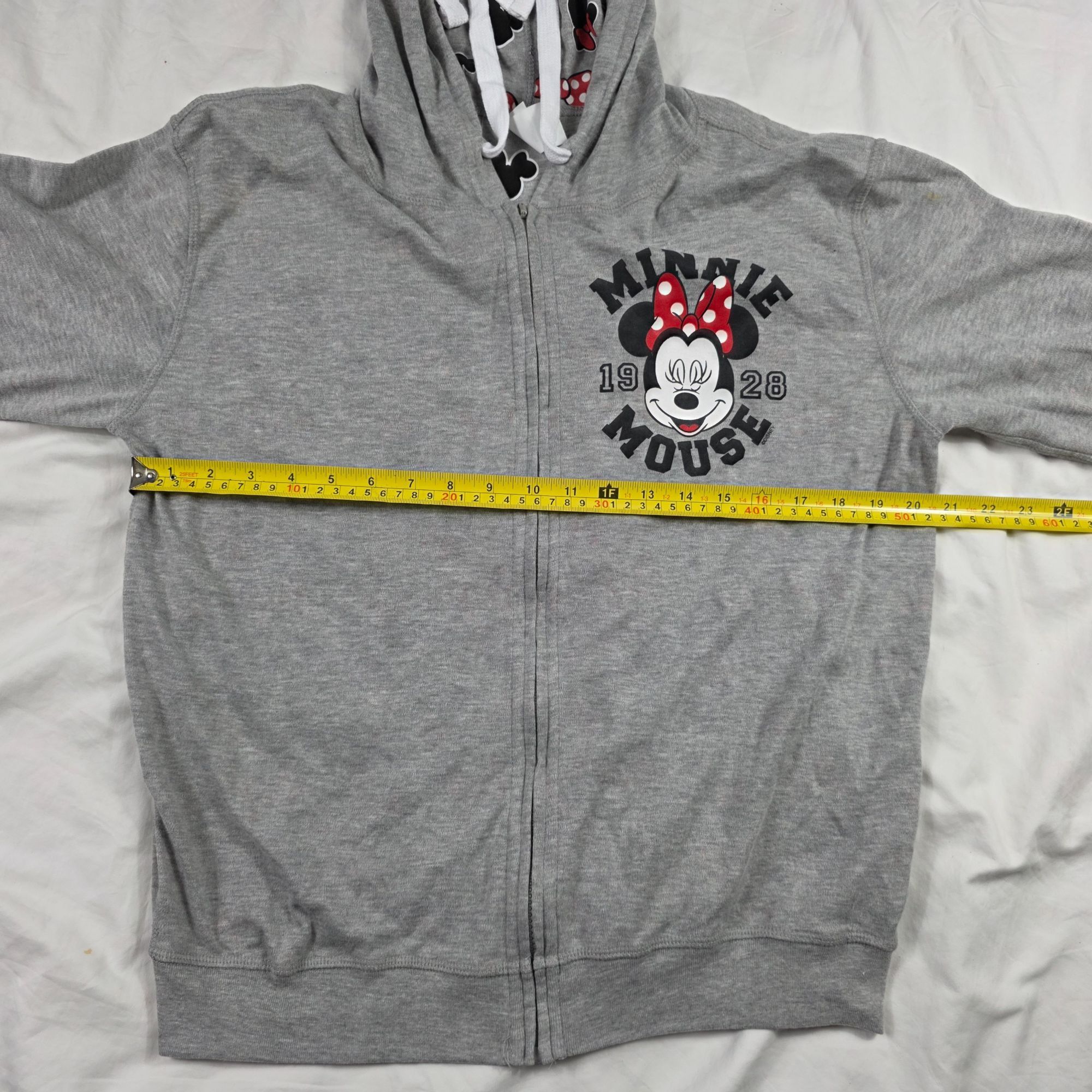 Disney Disney Minnie Mouse Womens Large Gray Hoodie Front Zip Sweat Size L / US 10 / IT 46 - 9 Thumbnail