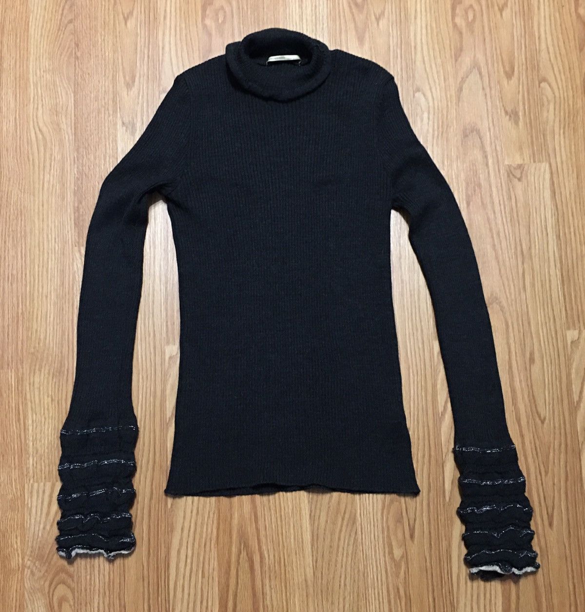 Marithe + Francois Girbaud Marithe Francois Girbaud Black Wool Designer Sweater EU 40 Size M / US 6-8 / IT 42-44 - 7 Thumbnail