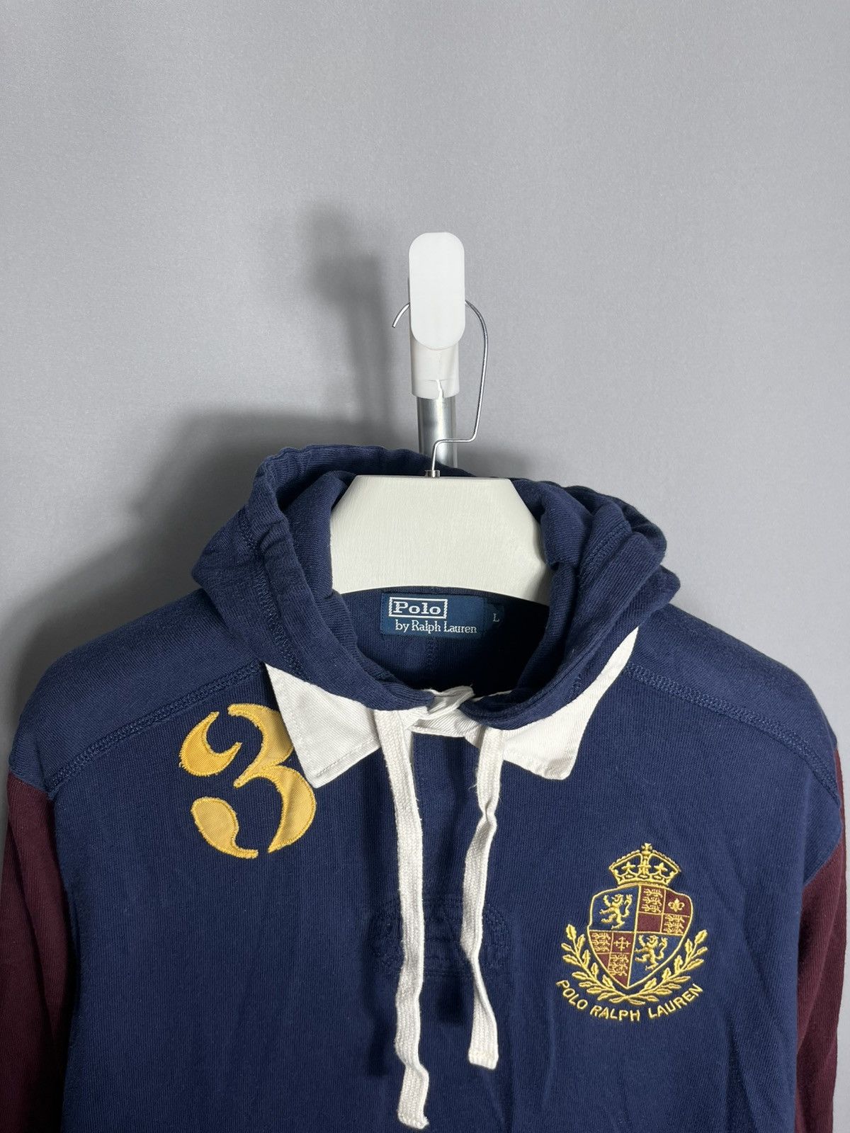 Vintage POLO RALPH LAUREN POLO / RUGBY VINTAGE STYLE HOODIE PULLOVER Size US L / EU 52-54 / 3 - 3 Thumbnail