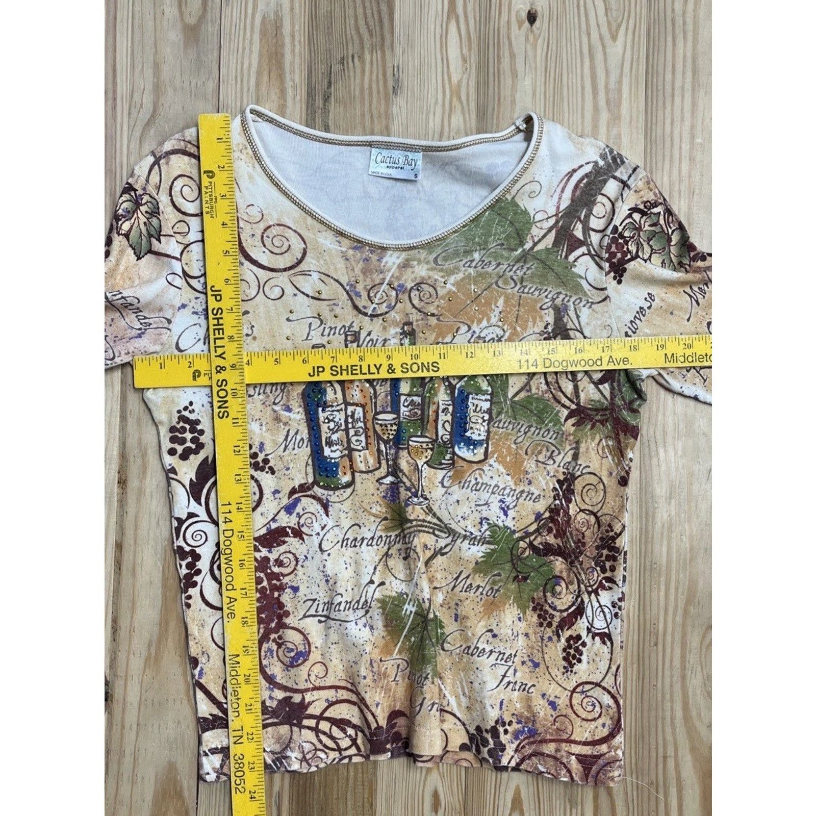 Other Cactus Bay Tattoo Print Womens S Top Merlot Wine Glasses Size S / US 4 / IT 40 - 5 Thumbnail