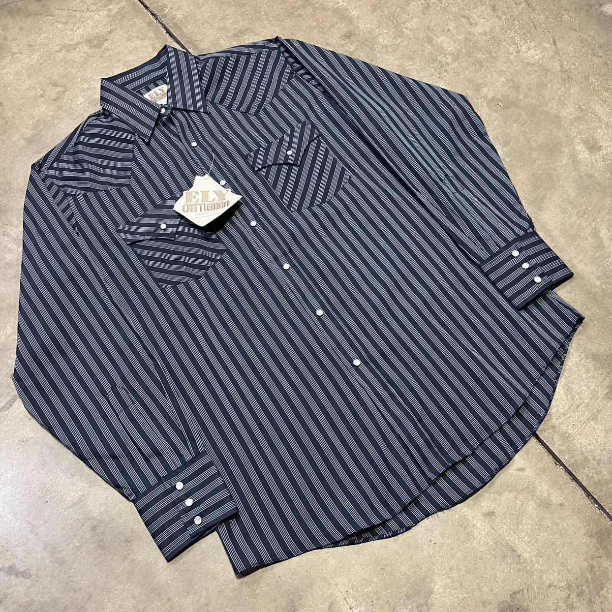 Wrangler Vintage Ely Cattleman Pearl Snap Button Up Shirt Striped Size US M / EU 48-50 / 2 - 2 Thumbnail