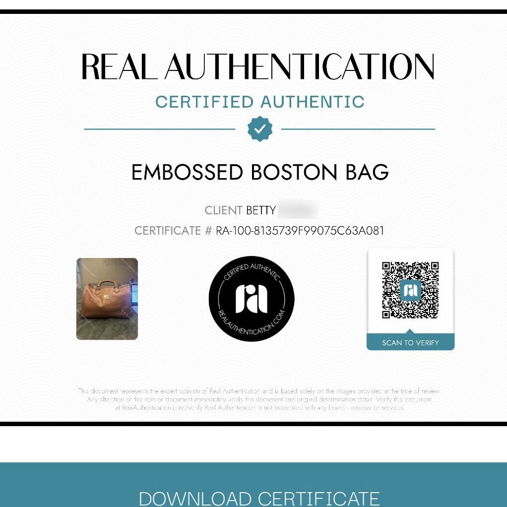 MCM MCM Rare Embossed Leather Boston Bag-Cognac (Mint, COA) Size ONE SIZE - 13 Thumbnail