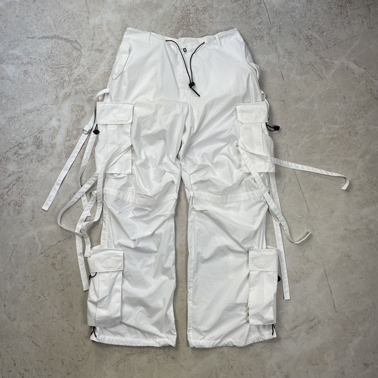 image of If Six Was Nine Junya Watanabe Rick Owens Style Bondage Cargo Baggy Pant in White, Men's (Size 38)