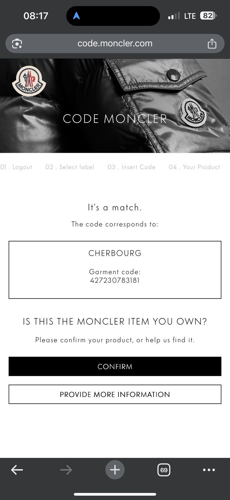 Moncler Cherbourg dark navy down parka jacket