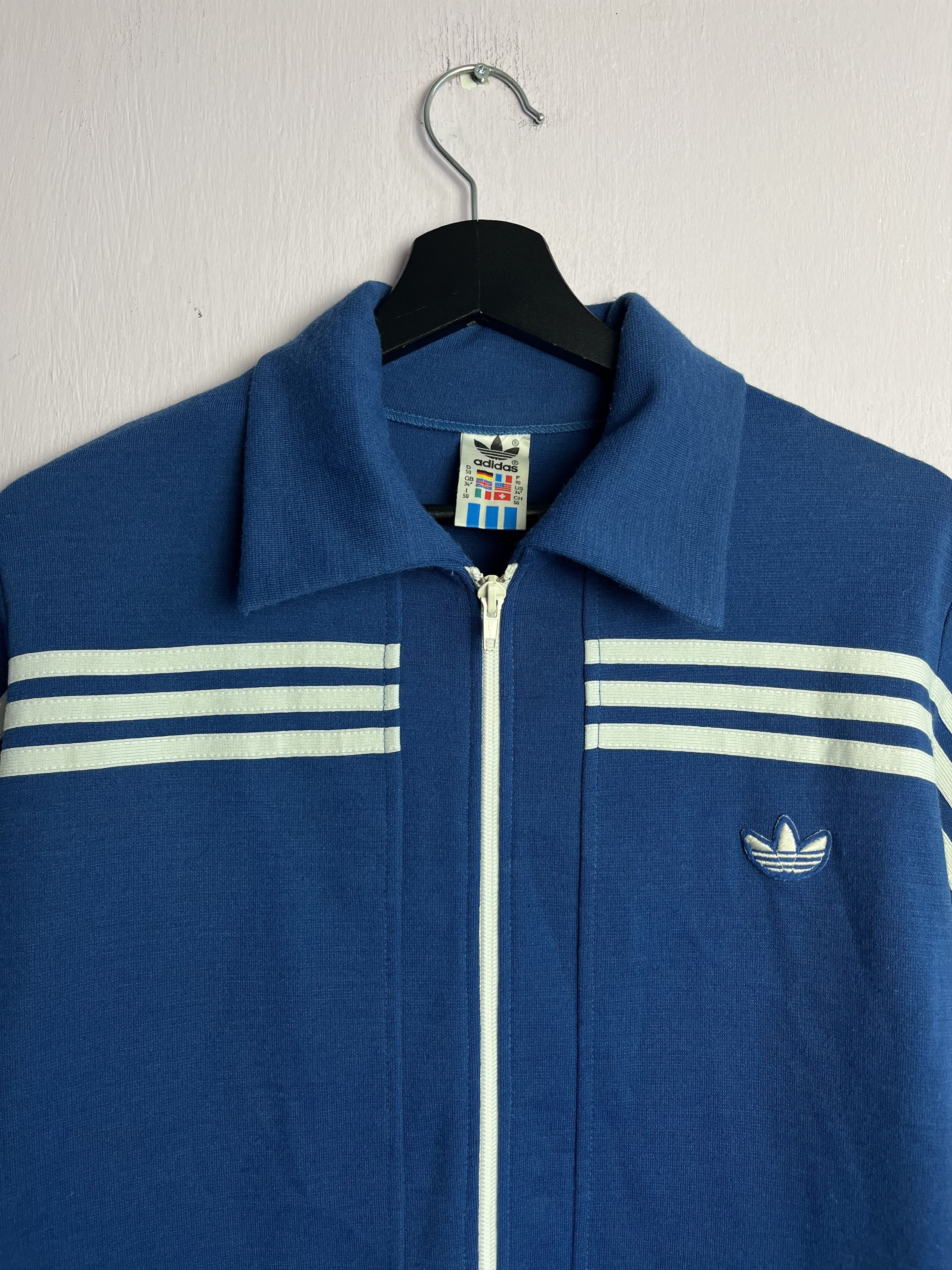 Adidas Vintage 1970-1980 Adidas Track Jacket Size M Blue Size US M / EU 48-50 / 2 - 3 Thumbnail