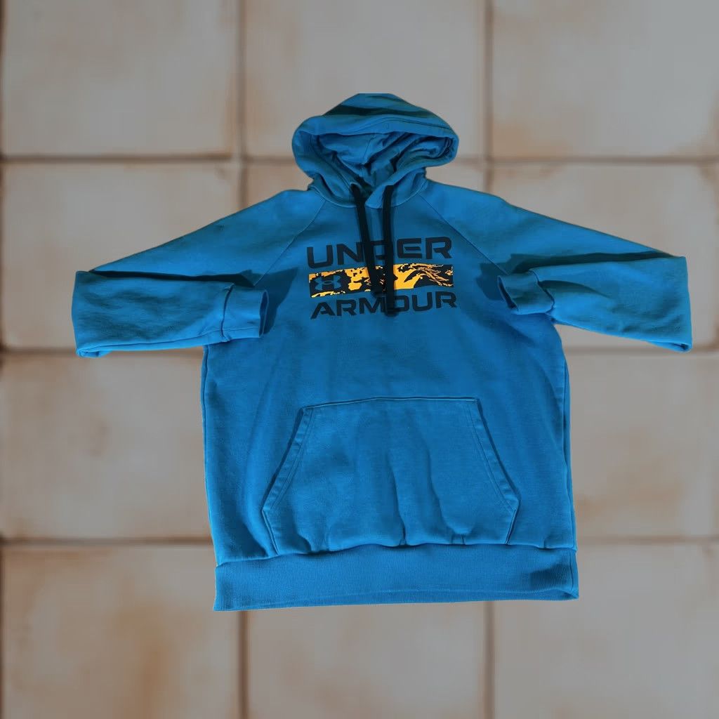 Under Armour Under Armour Hoodie Men Medium Blue Pullover Rival Fleece Signature Sweatshirt Size US M / EU 48-50 / 2 - 1 Thumbnail