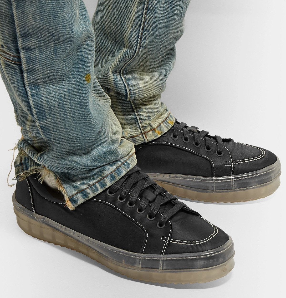 Rhude V1 Black/Translucent Nylon Lo Sneaker Size US 11 / EU 44 - 4 Thumbnail