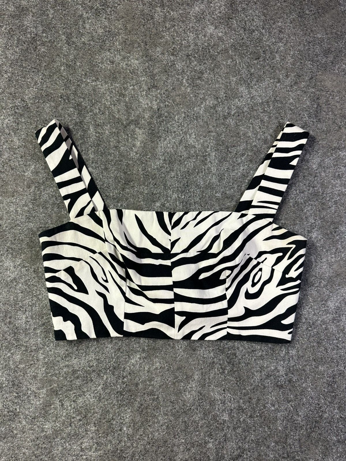 Dolce & Gabbana Dolce & Gabbana Square Neck Bustier Top Zebra Crop Black Size XL / US 12-14 / IT 48-50 - 1 Thumbnail