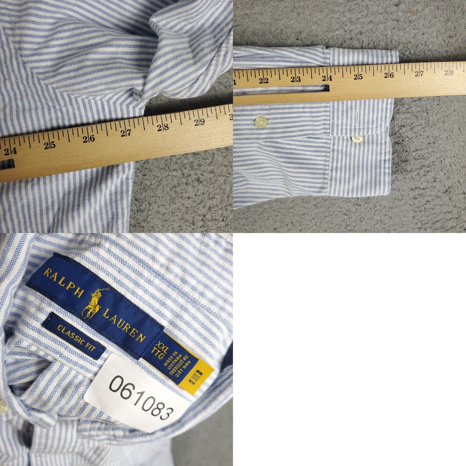 Ralph Lauren Ralph Lauren Button-Up Shirt Mens 2XL Blue White Striped Long Sleeve Regular Fit Size US XXL / EU 58 / 5 - 8 Thumbnail