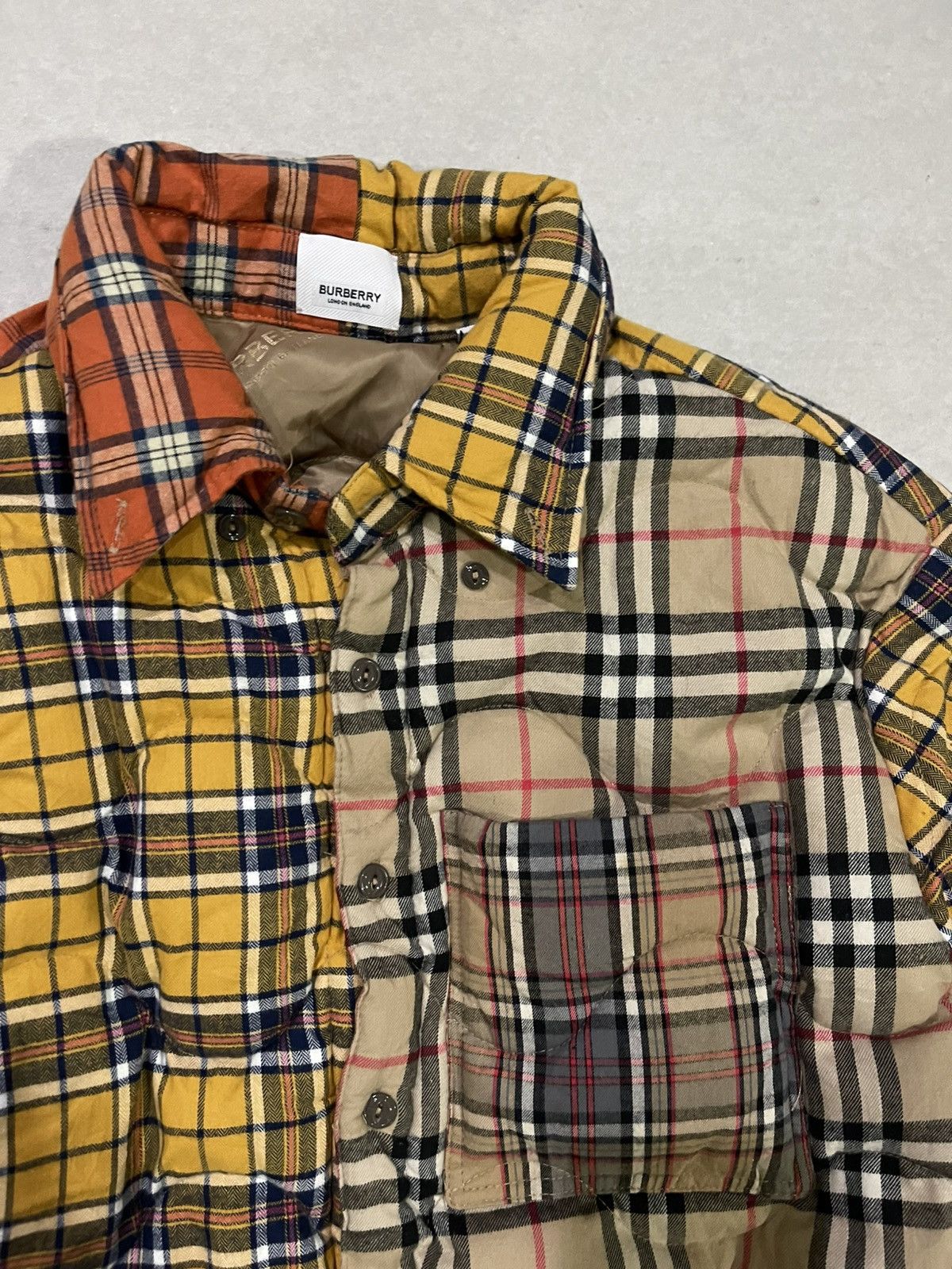 Burberry 🔥A/W 2019 BURBERRY PATCHWORK CONTRAST CHECK PUFFER OVERSHIRT Size US M / EU 48-50 / 2 - 7 Thumbnail