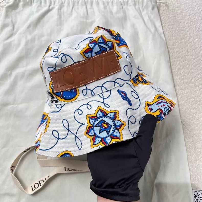 Loewe loewe Leather tag letter graffiti bucket hat 2505-Nextarrow Size ONE SIZE - 2 Thumbnail