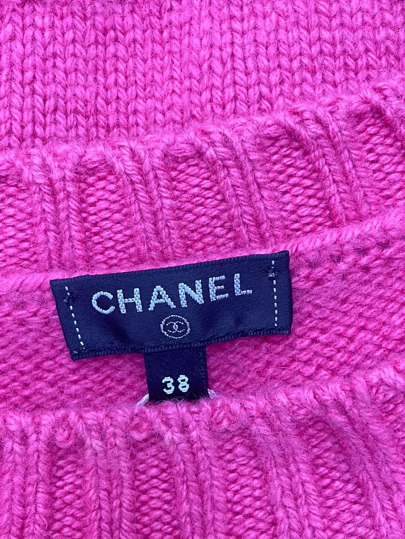 Chanel Chanel Pink letter pearl knitted sweater Size XS / US 0-2 / IT 36-38 - 5 Thumbnail