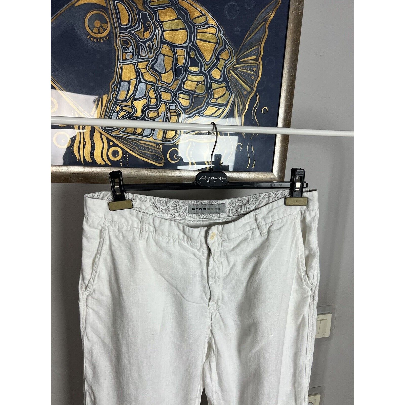Etro Etro Old Money Style White Linen Relaxed Fit Pants Size 52 Size US 36 / EU 52 - 2 Thumbnail