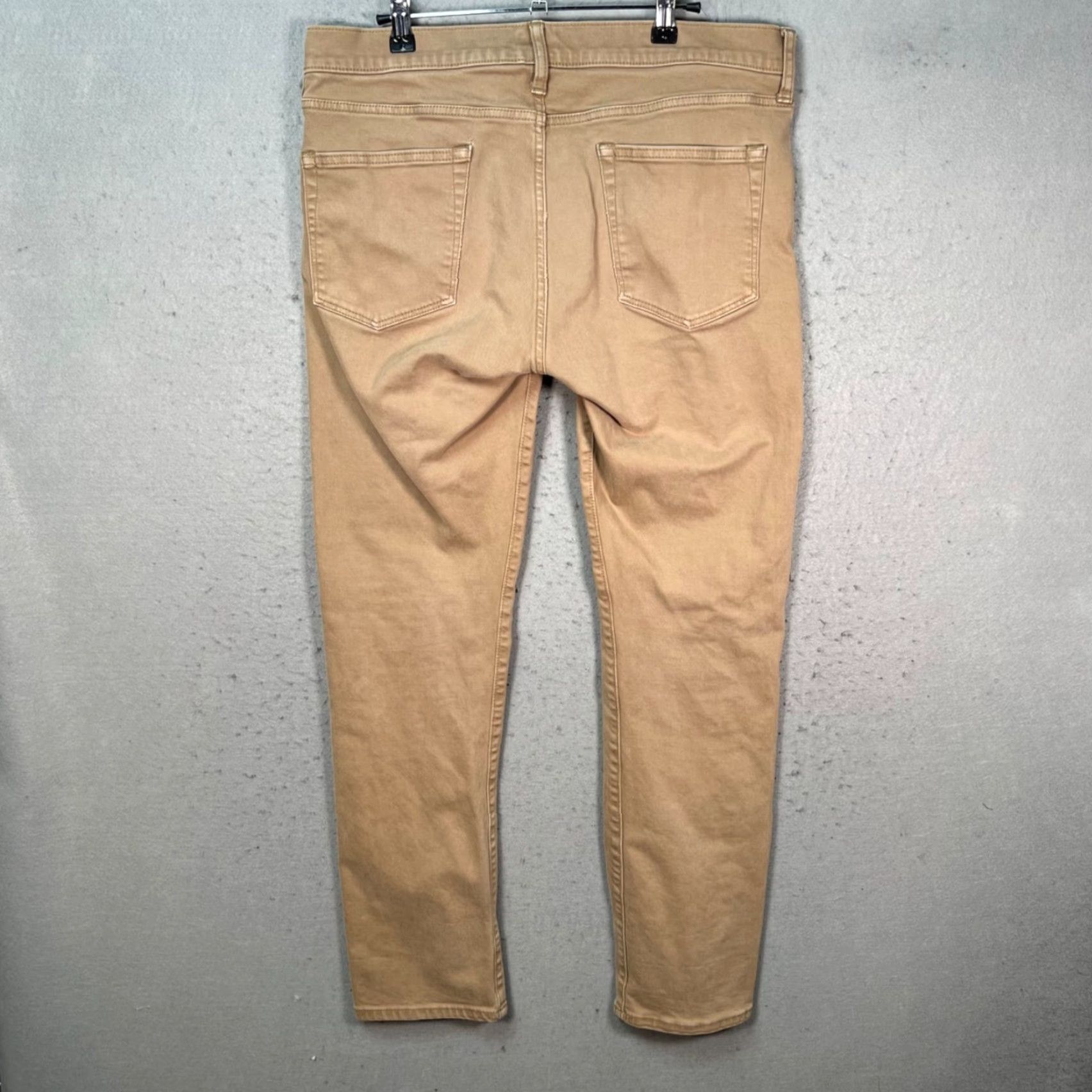 J.Crew J.CREW Slim Fit Pants Beige Stretch Cotton Blend 33 x 29 Mens Chino Straight Front Pocket Slah/Bayonet? Size US 33 - 2 Thumbnail