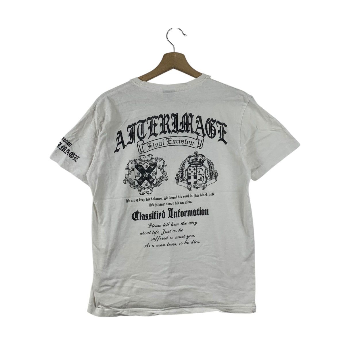 Vintage AFTERIMAGE CLASSIFIED INFORMATION Old English Text Tee Size L / US 10 / IT 46 - 6 Thumbnail