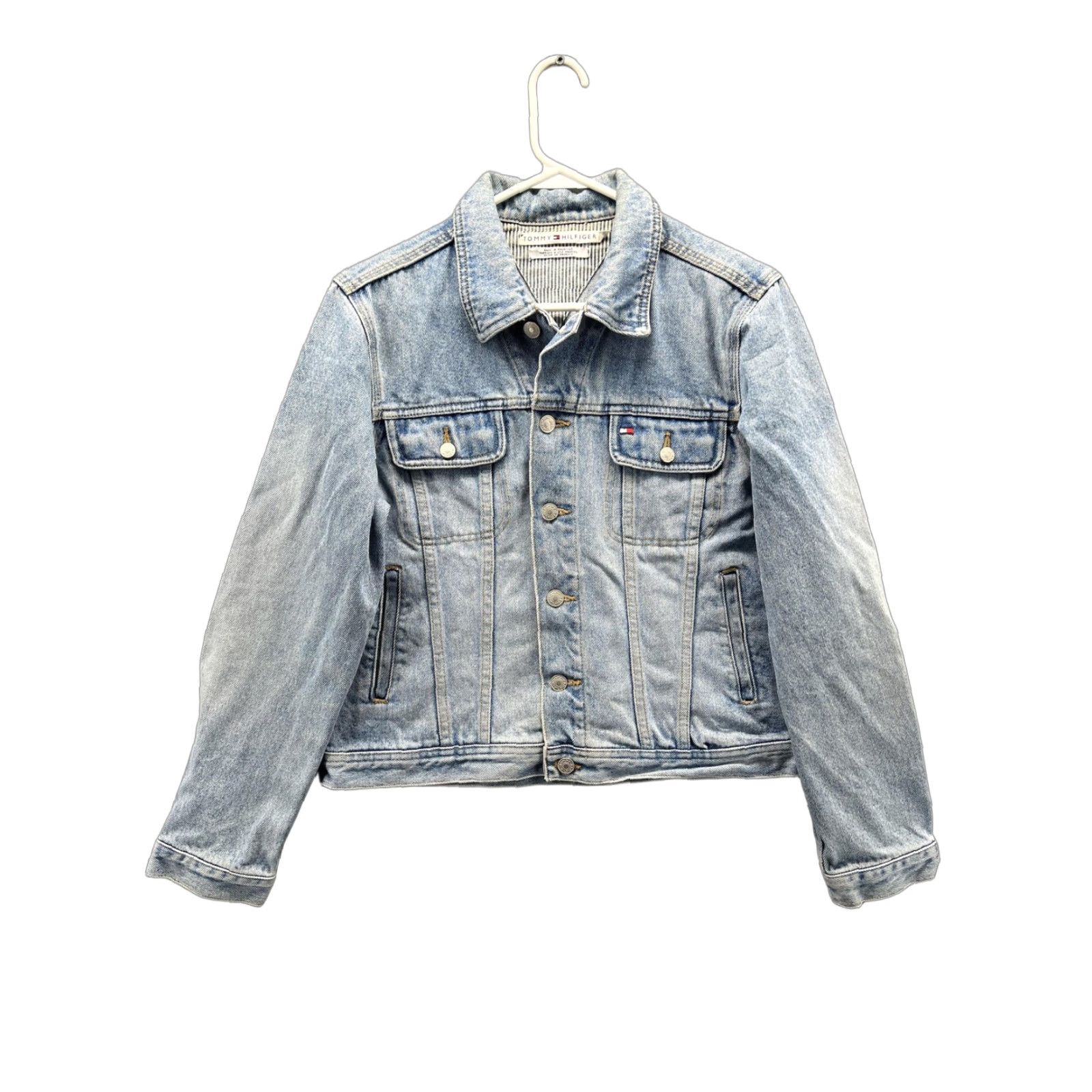 Tommy Hilfiger Tommy Hilfiger Denim Jacket Womens Large Blue Button Front Classic Trucker Size L / US 10 / IT 46 - 1 Thumbnail