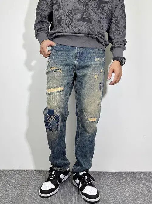 VIBE Vintage high street washed and faded casual ripped jeans Size US 32 / EU 48 - 2 Thumbnail
