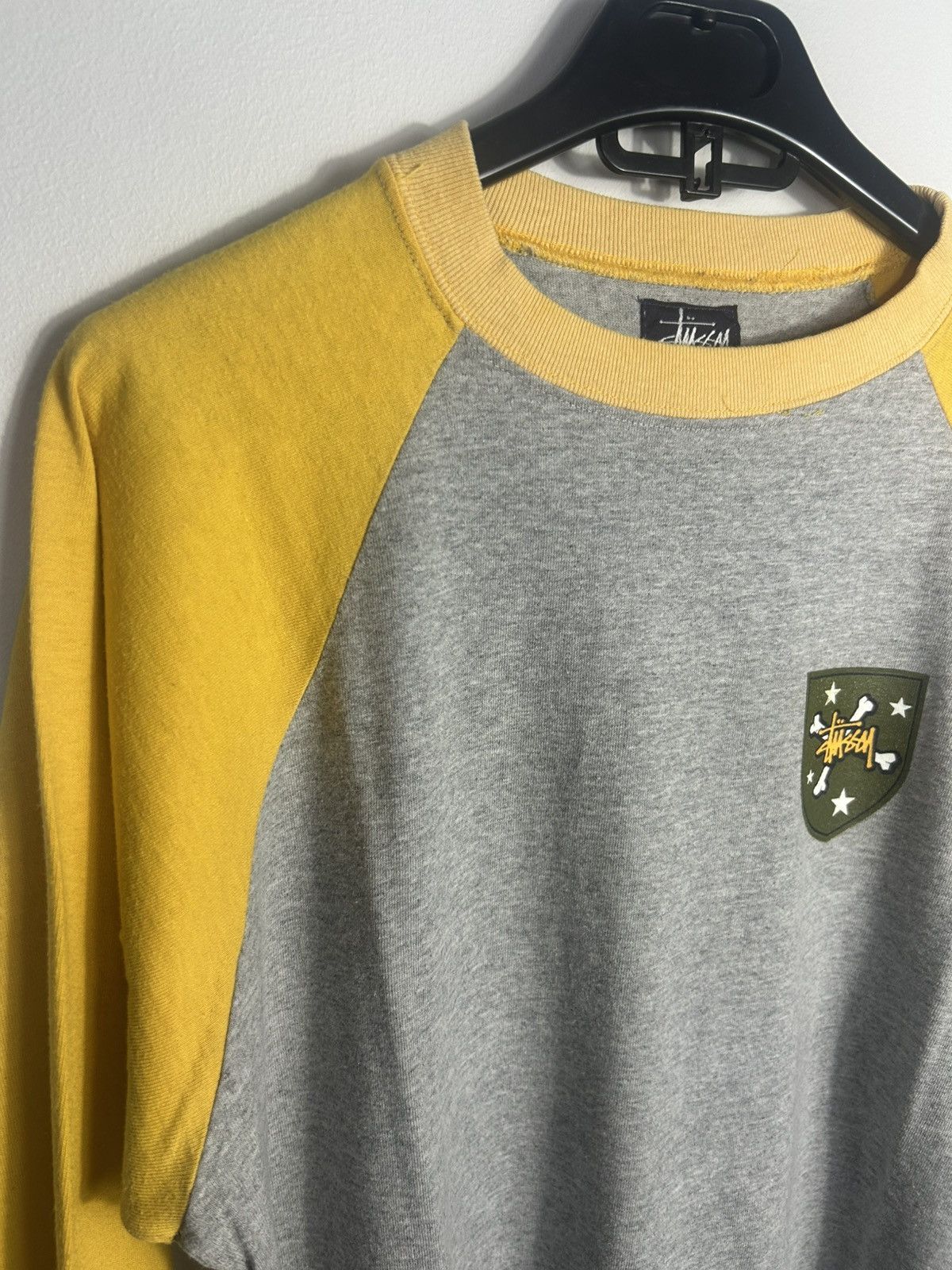 Stussy Vintage Stüssy Long Sleeve Grey & Yellow size L Size US L / EU 52-54 / 3 - 2 Thumbnail