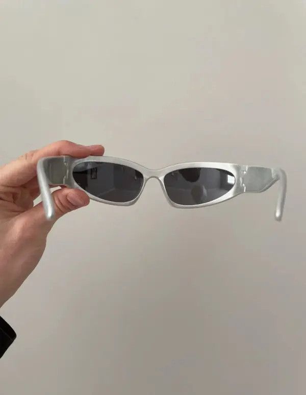 VIBE Sunglasses vintage retro silver y2k unisex Size ONE SIZE - 5 Thumbnail