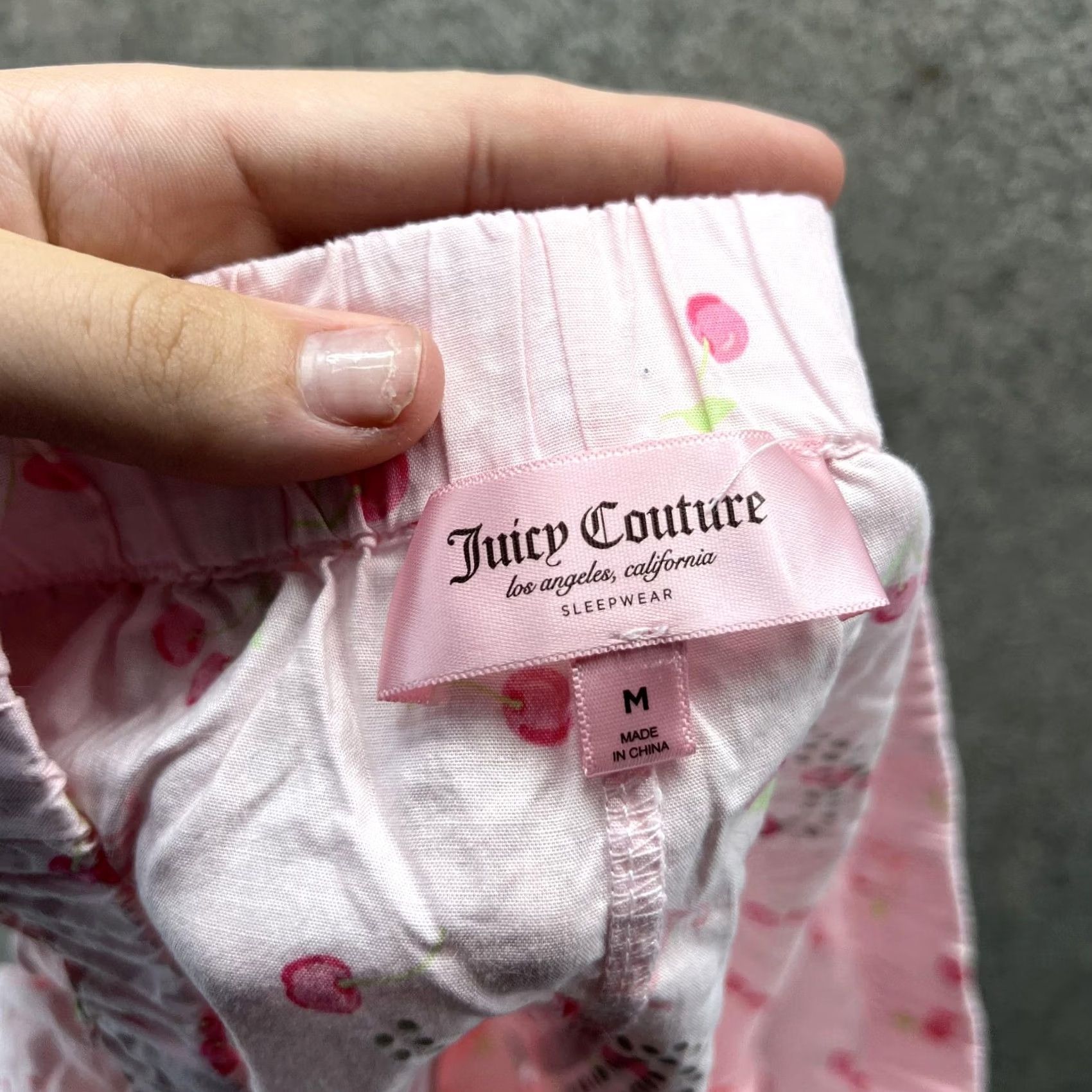 Juicy Couture VINTAGE Juicy Couture Sleep Shorts Womens Medium Pink Cherry Print Rhinestone Juicy Size 32" / US 10 / IT 46 - 3 Thumbnail