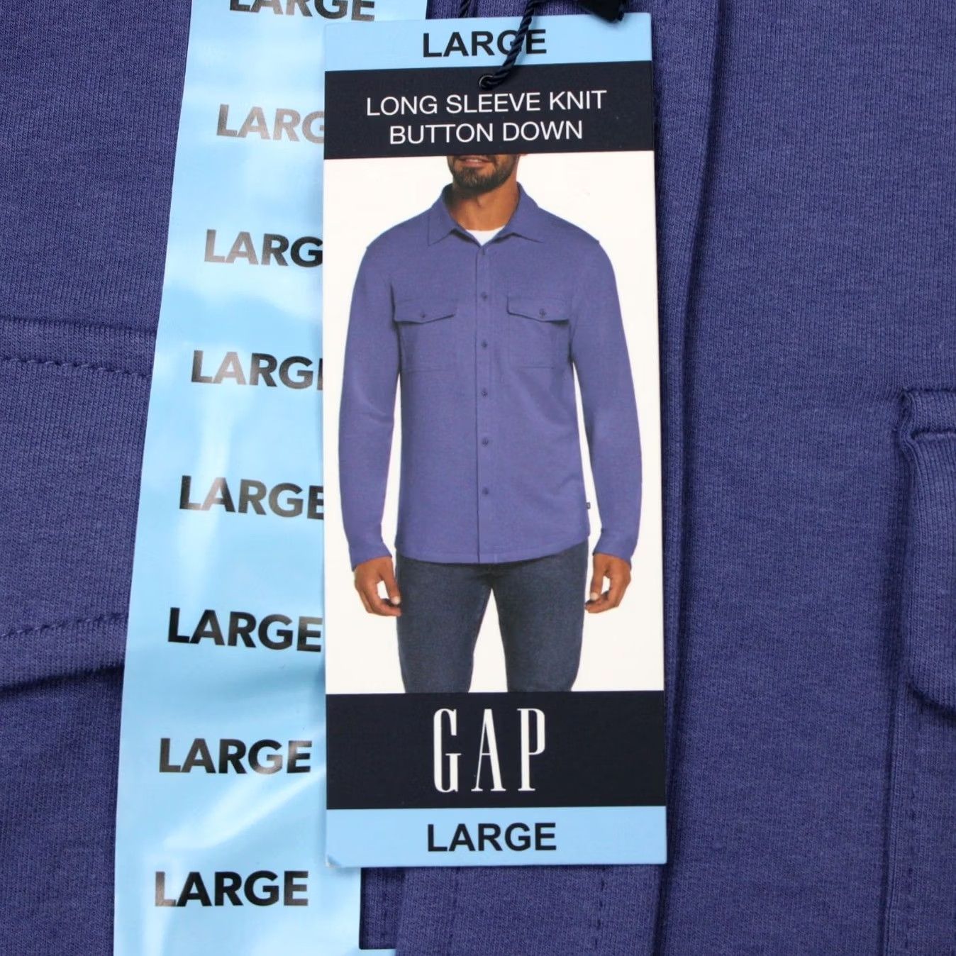 Gap Gap Shirt Mens Large Button-Down Knit Blue NWT Stretch Regular Size Shirt Size US L / EU 52-54 / 3 - 6 Thumbnail