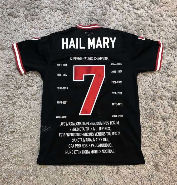Supreme Supreme SS14 Hail Mary Jersey Size Small Black Embroidered