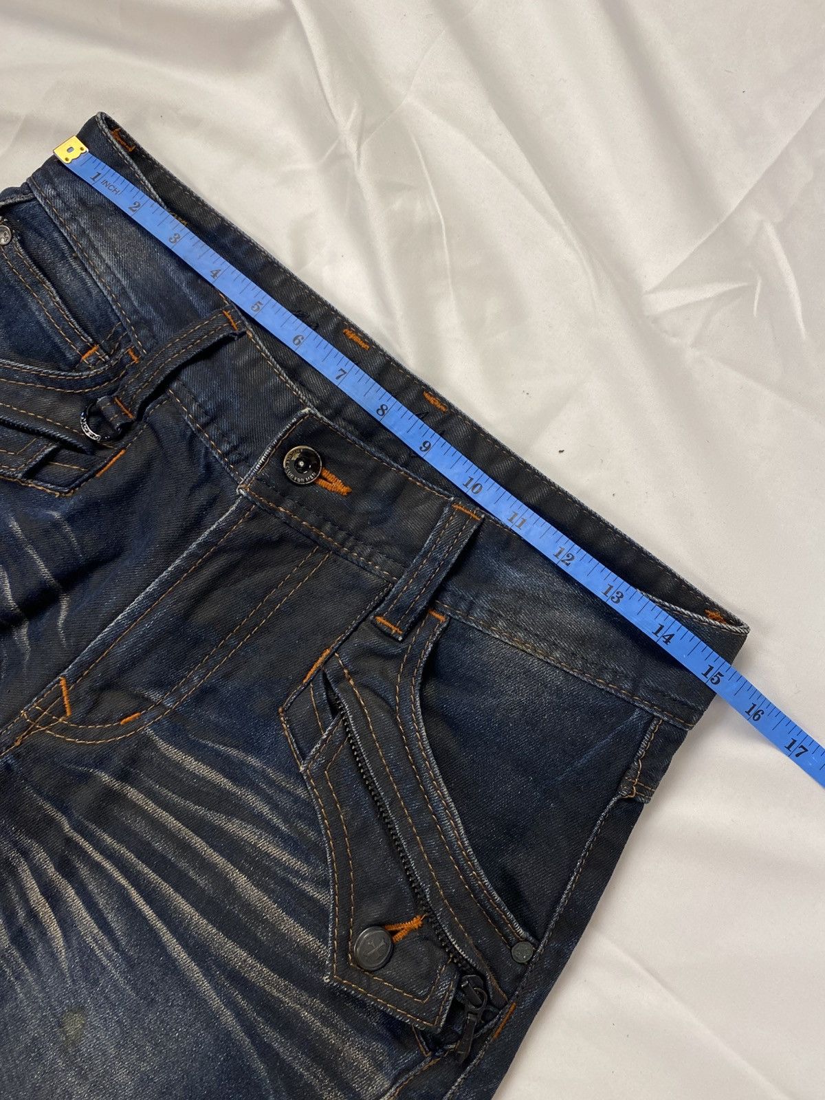 If Six Was Nine Rare 🔥 Nicole Club for Men Waxed Mud Wash Flared Denim Jeans Size US 30 / EU 46 - 22 Thumbnail