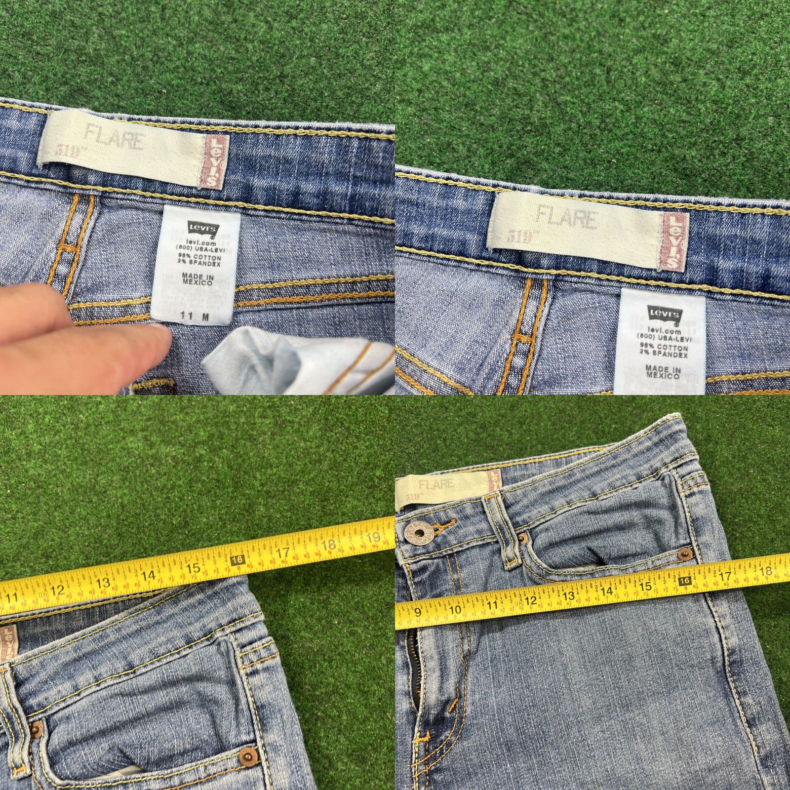 Levi's Levi's 519 Low Stretch Flare Denim Jeans 5 Pocket Juniors 11 M Sz Meas:32x30 Size 32" / US 10 / IT 46 - 8 Thumbnail