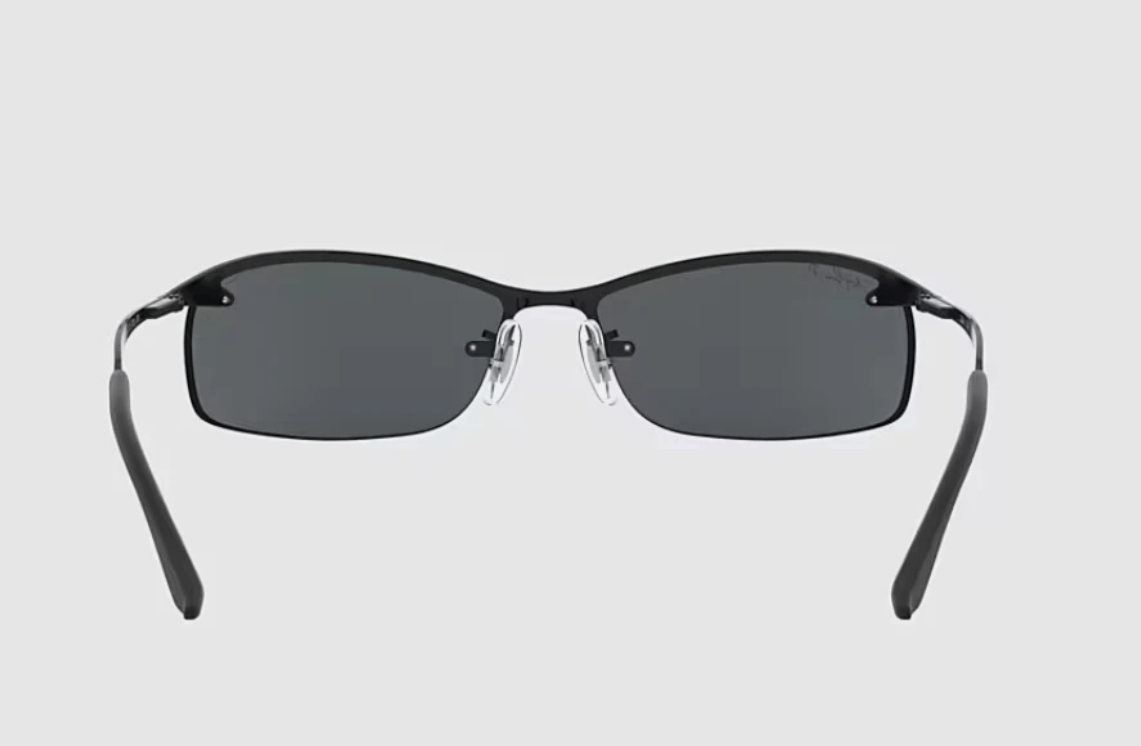 RayBan Ray-Ban RB3183 Polished Black/Grey Polarized Sunglasses Size ONE SIZE - 4 Thumbnail