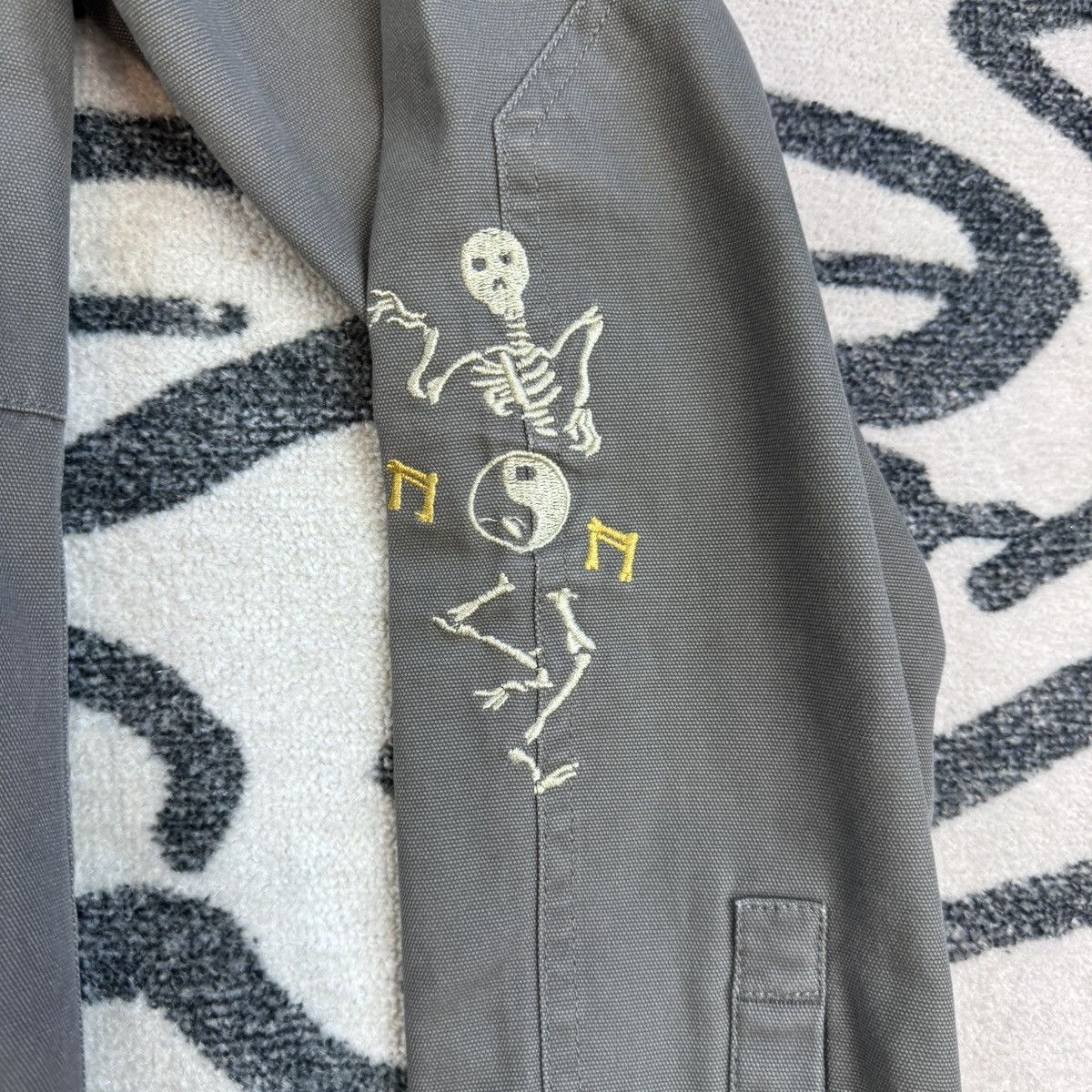 Roark Roark Grey Skeleton Sunflower Embroidered Jacket L Size US L / EU 52-54 / 3 - 6 Thumbnail